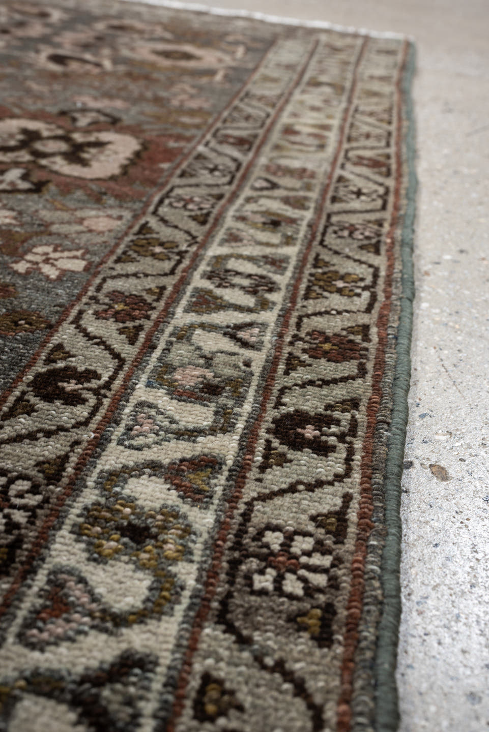 2' x 4' one-of-a-kind handmade antique Afshar small size rug. Color palette: blue gray, ivory, rust, taupe, olive
