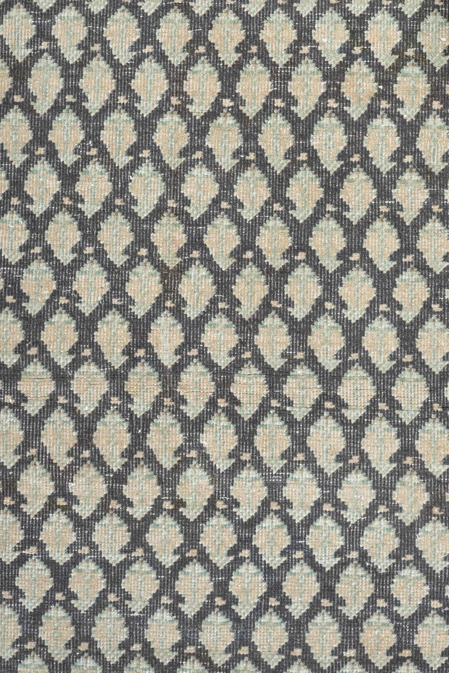 8' x 9' one-of-a-kind handmade antique Mir large size rug. Color palette: ivory, pale blue, rust, charcoal, taupe