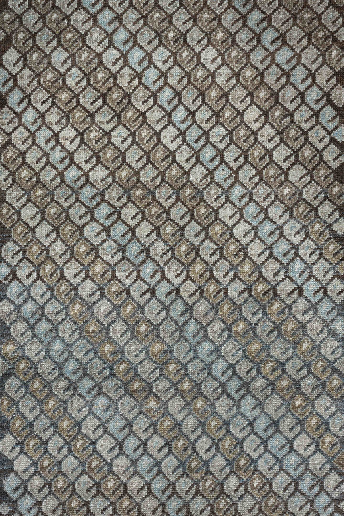3' x 9' one-of-a-kind handmade antique Malayer runner rug. Color palette: blue gray, taupe, brown, ivory, charcoal, gold