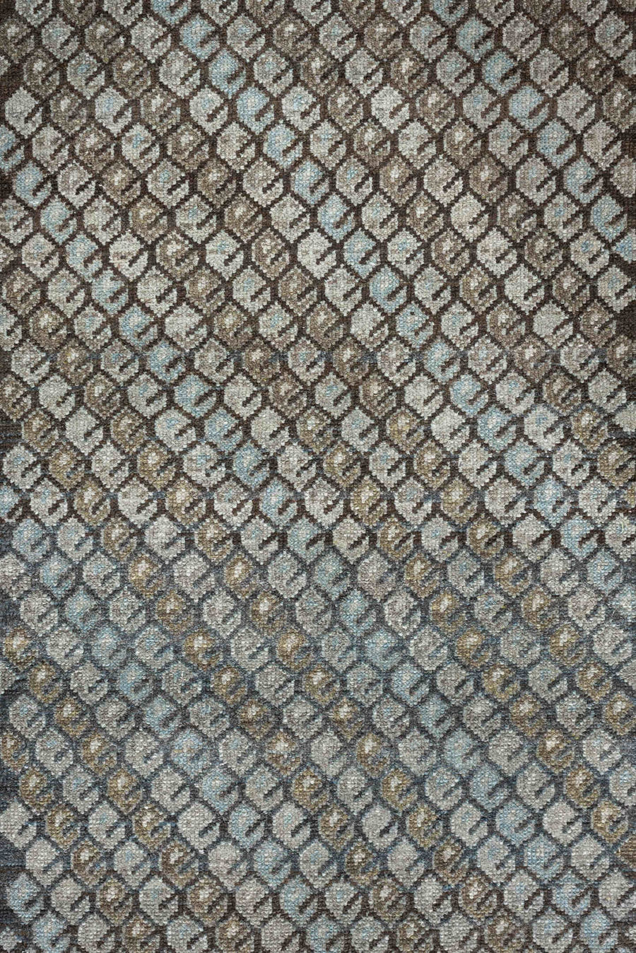 3' x 9' one-of-a-kind handmade antique Malayer runner rug. Color palette: blue gray, taupe, brown, ivory, charcoal, gold