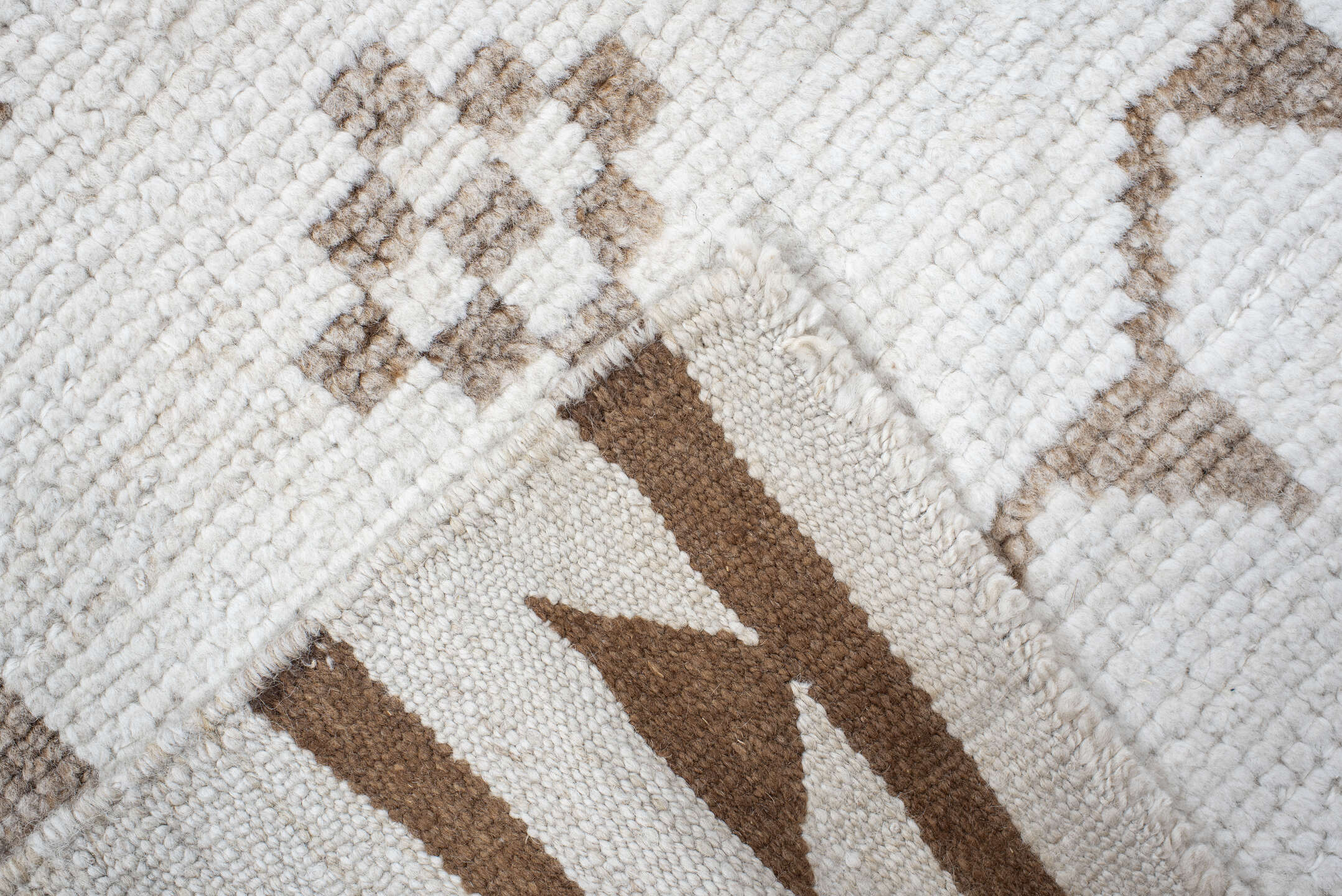 3' x 13' one-of-a-kind handmade vintage Kars runner rug. Color palette: ivory, taupe, beige, gray