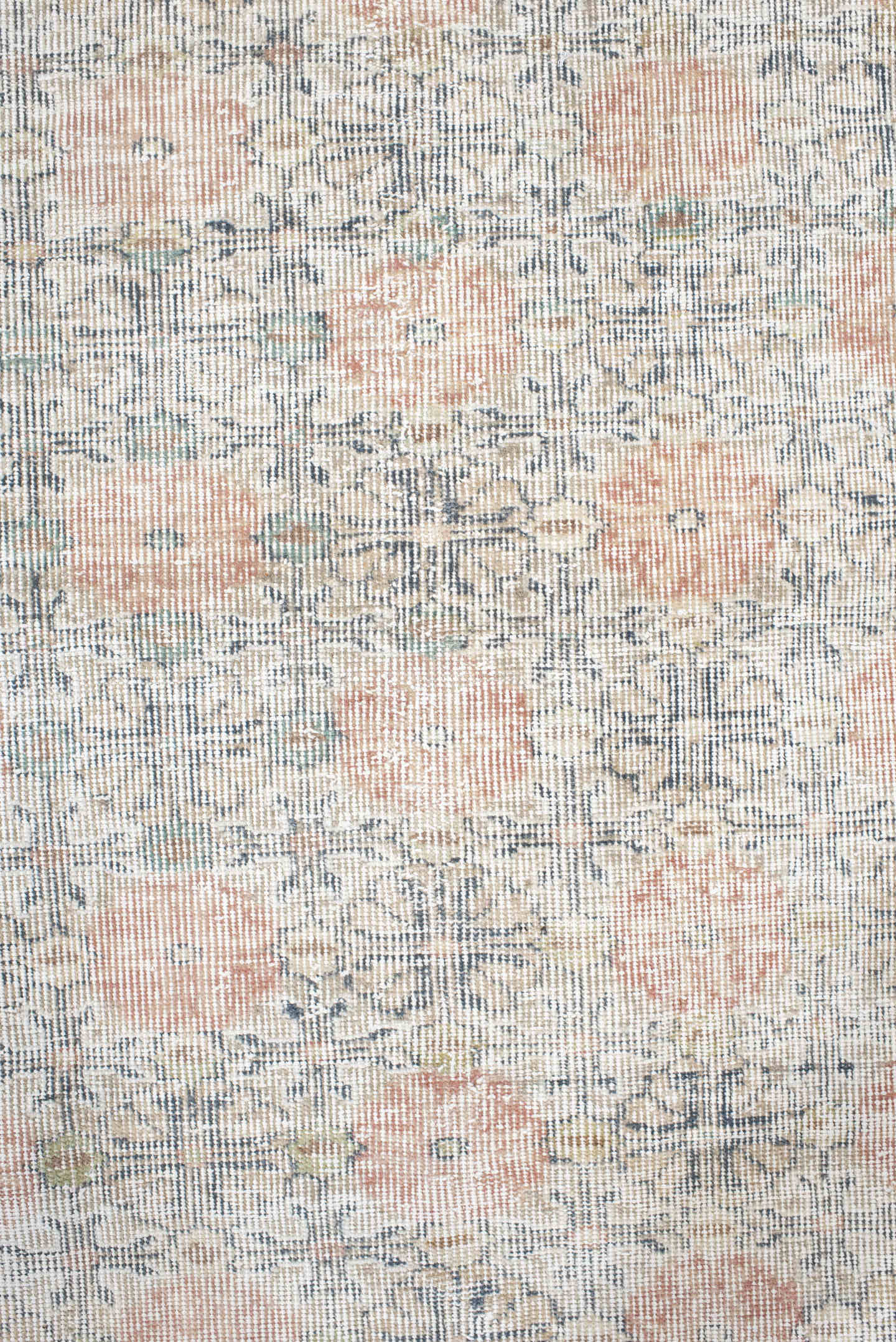 4' x 6' one-of-a-kind handmade vintage Sparta small size rug. Color palette: ivory, gray, blush, taupe, pewter, pink, beige