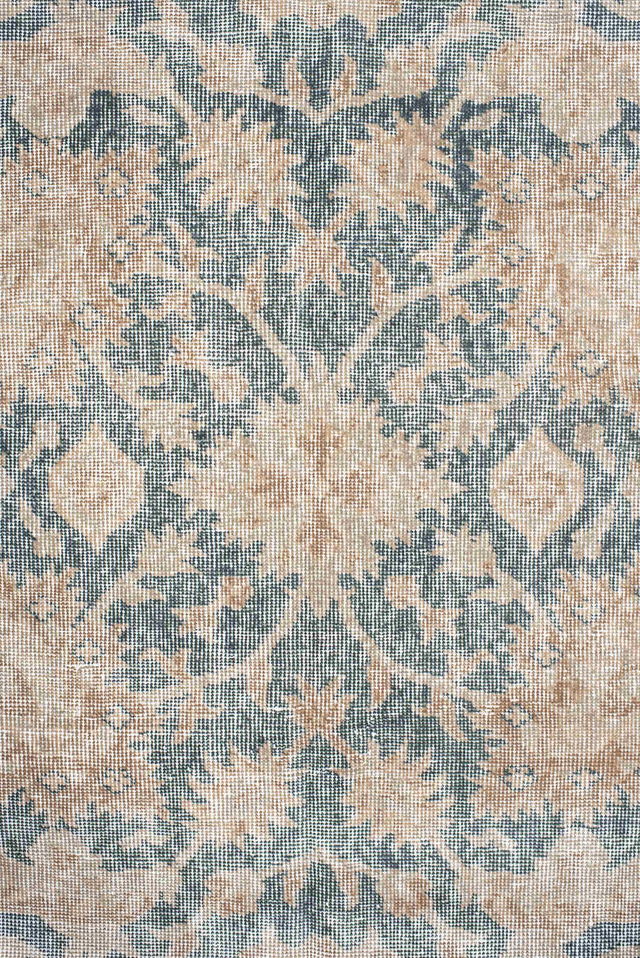 9' x 13' one-of-a-kind handmade vintage Sparta large size rug. Color palette: ivory, blue, taupe, beige, slate, gray