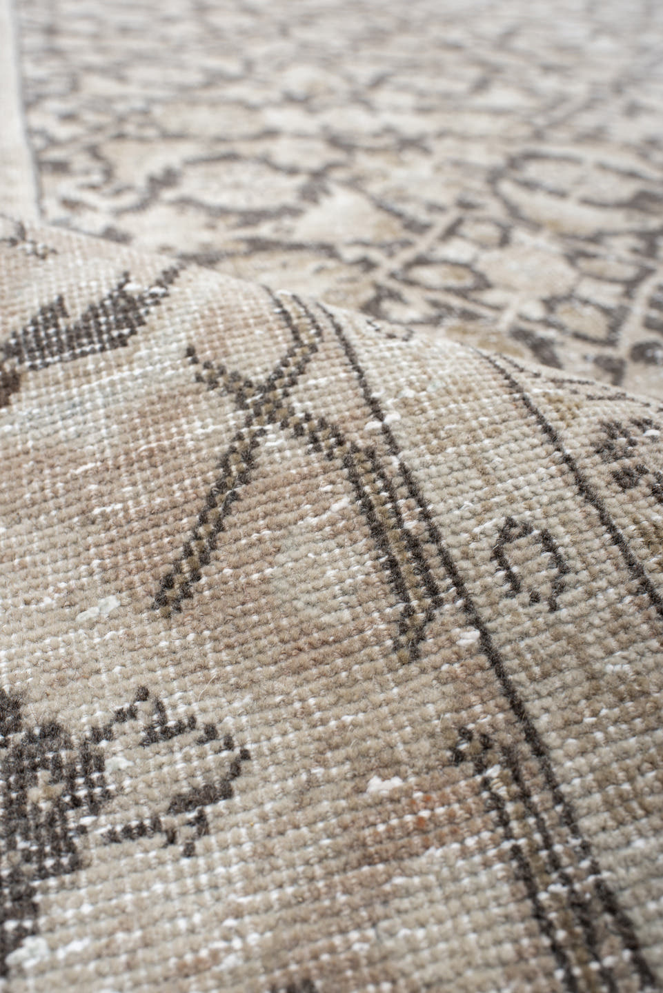 10' x 13' one-of-a-kind handmade antique Malayer large size rug. Color palette: ivory, taupe, charcoal, beige, blush, slate