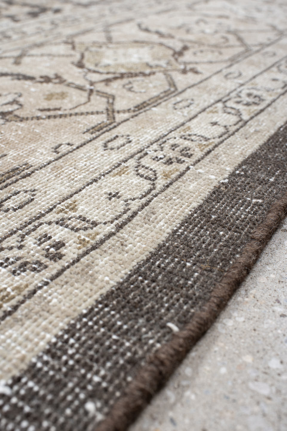 10' x 13' one-of-a-kind handmade antique Malayer large size rug. Color palette: ivory, taupe, charcoal, beige, blush, slate