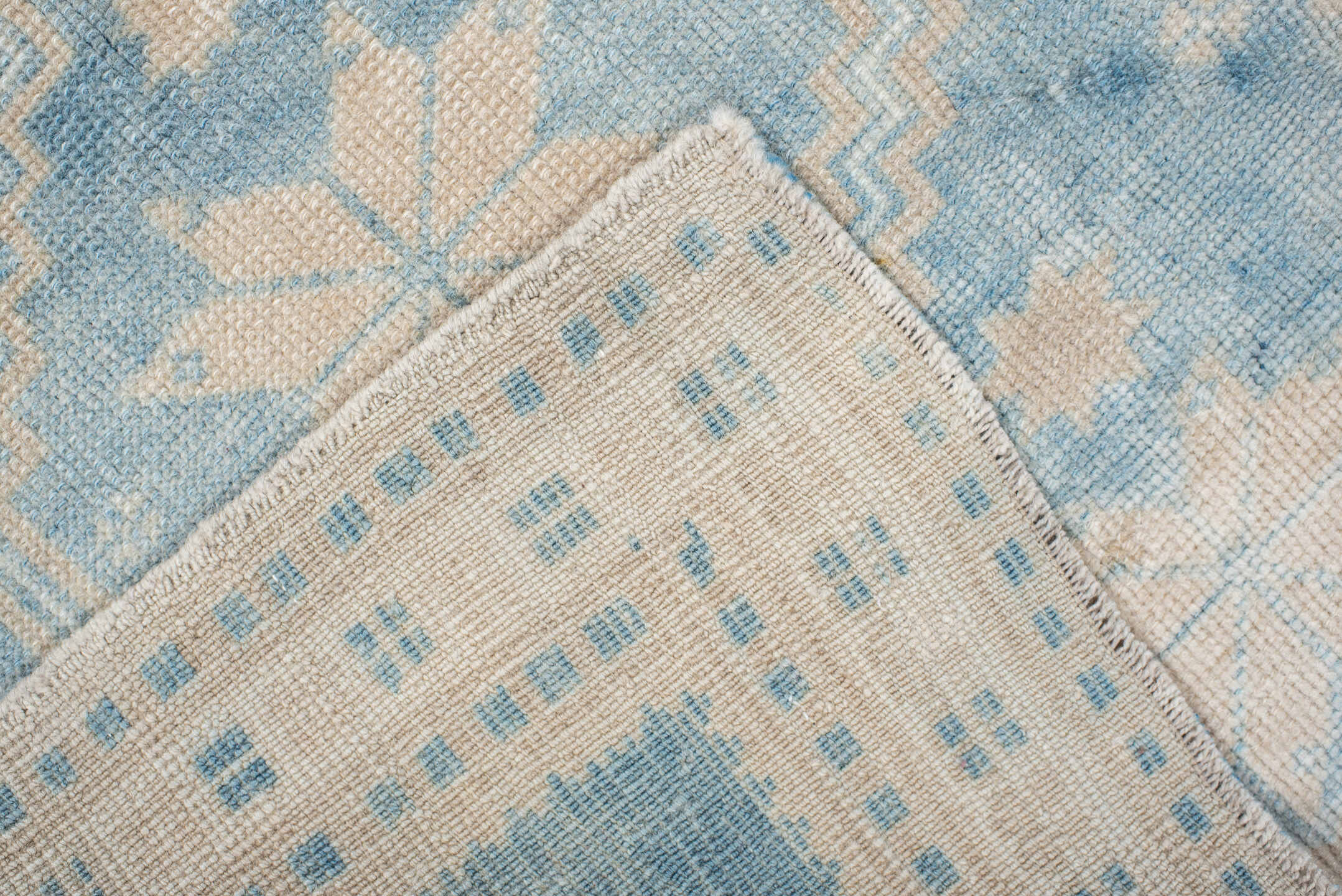 2' x 2' one-of-a-kind handmade vintage Anatolian small size rug. Color palette: blue, dark gray, gray, light blue