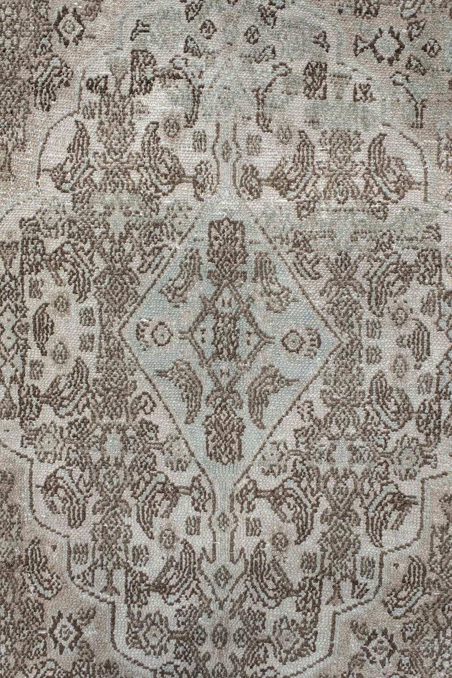 10' x 16' one-of-a-kind handmade vintage Bibikabad rug. Color palette: taupe, ivory, beige, brown, greige, camel, gray