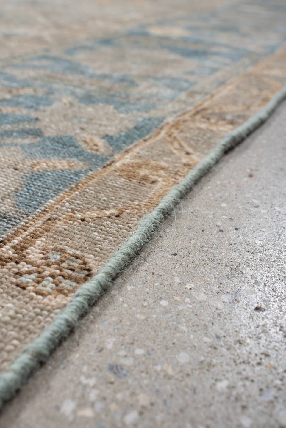 9' x 12' one-of-a-kind handmade vintage Baktiary large size rug. Color palette: ivory, pale blue, taupe, beige, slate, cream