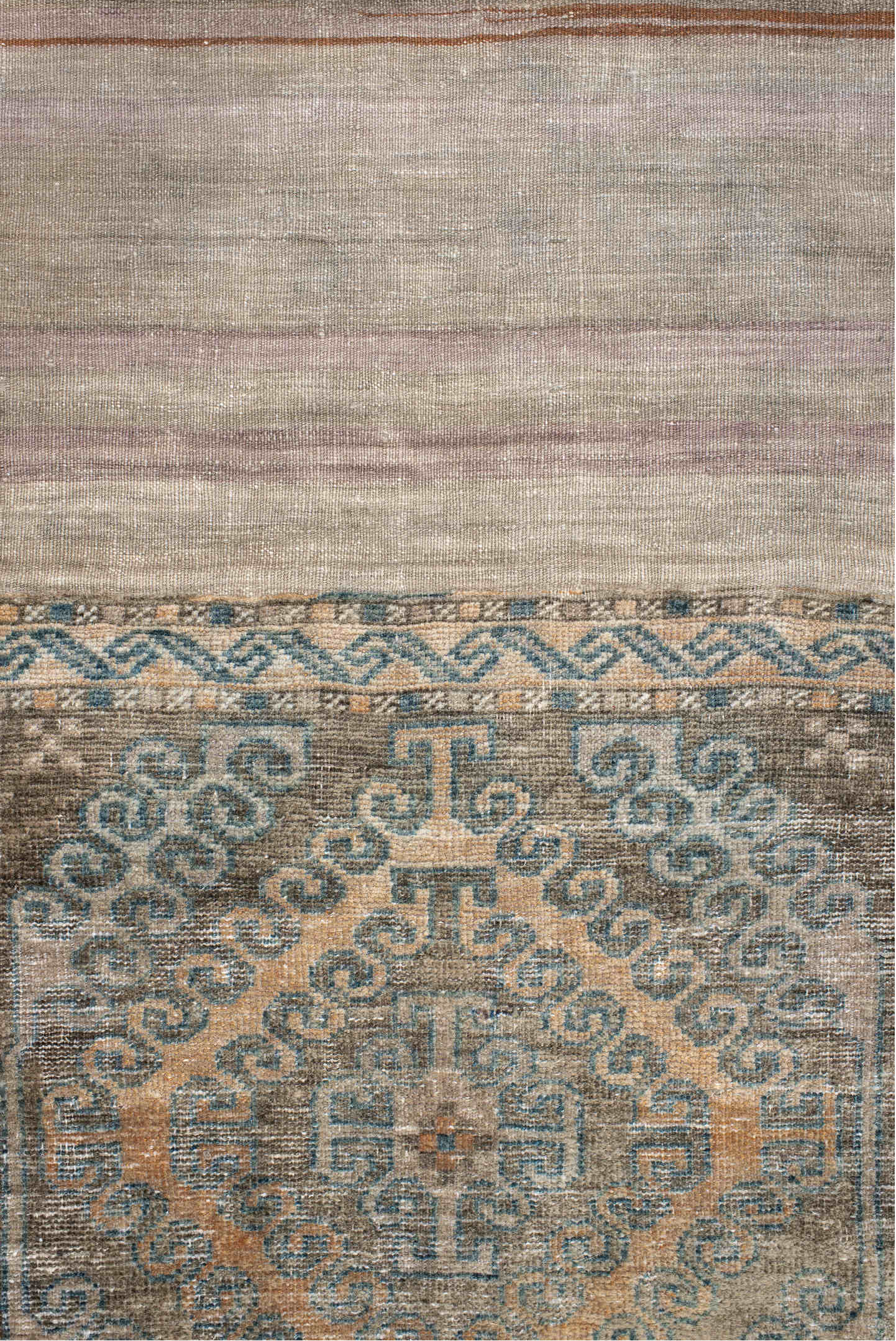 2' x 4' one-of-a-kind handmade vintage Belouch small size rug. Color palette: black, blue, brown, dark gray, dim gray, gray