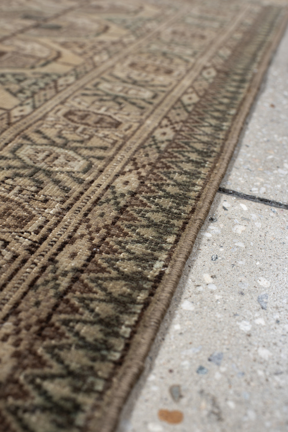 2' x 3' one-of-a-kind handmade vintage Bokara small size rug. Color palette: brown, gray, light gray, off-white