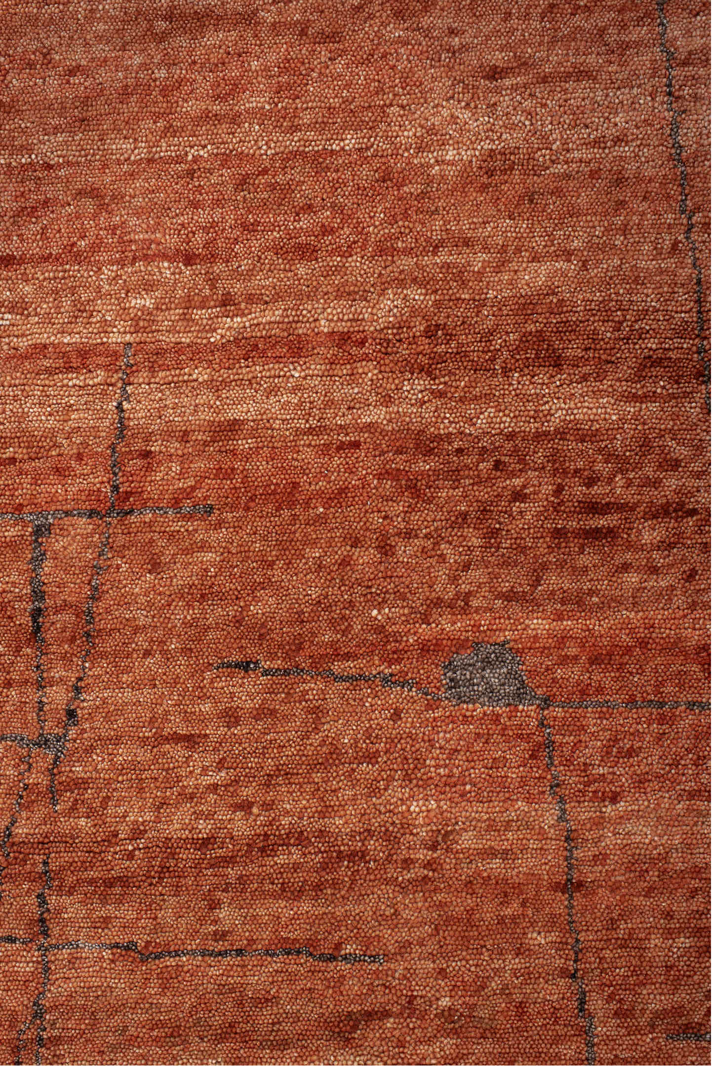 8' x 10' one-of-a-kind handmade vintage Tribeca large size rug. Color palette: brown, gray, pink