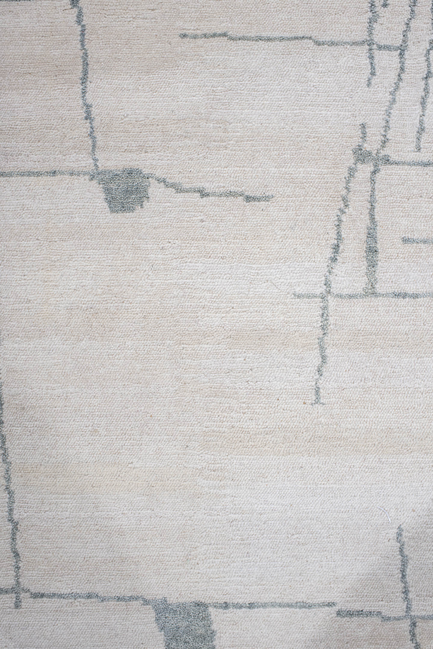 8' x 10' one-of-a-kind handmade vintage Tribeca large size rug. Color palette: ivory, pale blue, cream, light gray