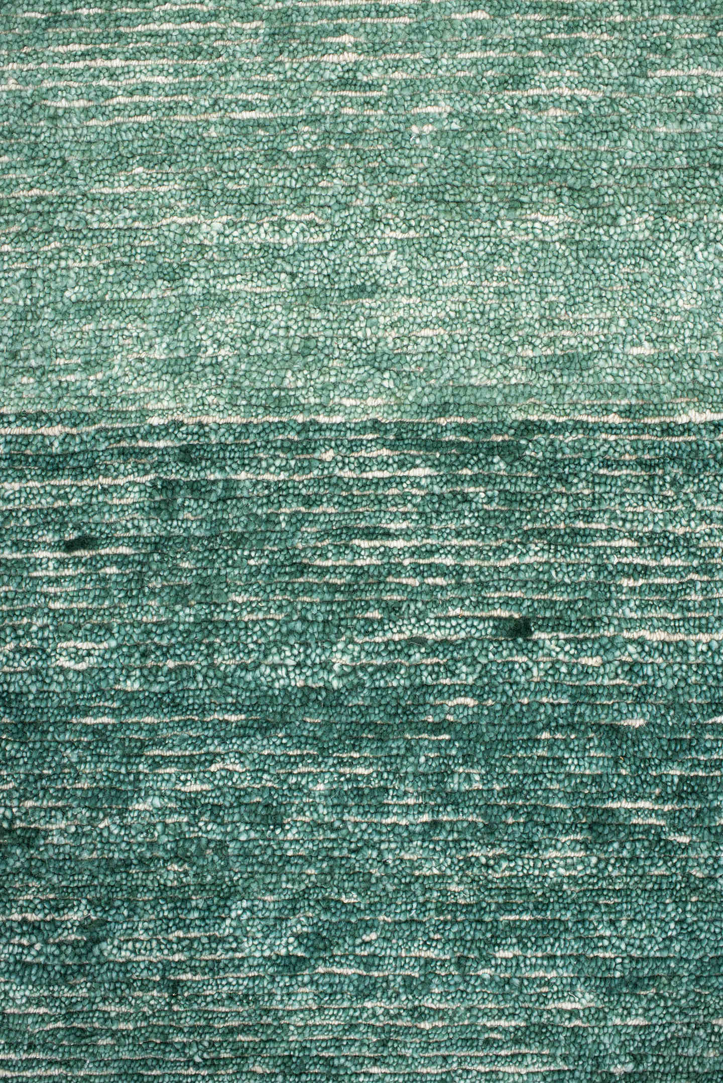 8' x 10' one-of-a-kind handmade vintage Tribeca large size rug. Color palette: seafoam, teal, sage, ivory, green