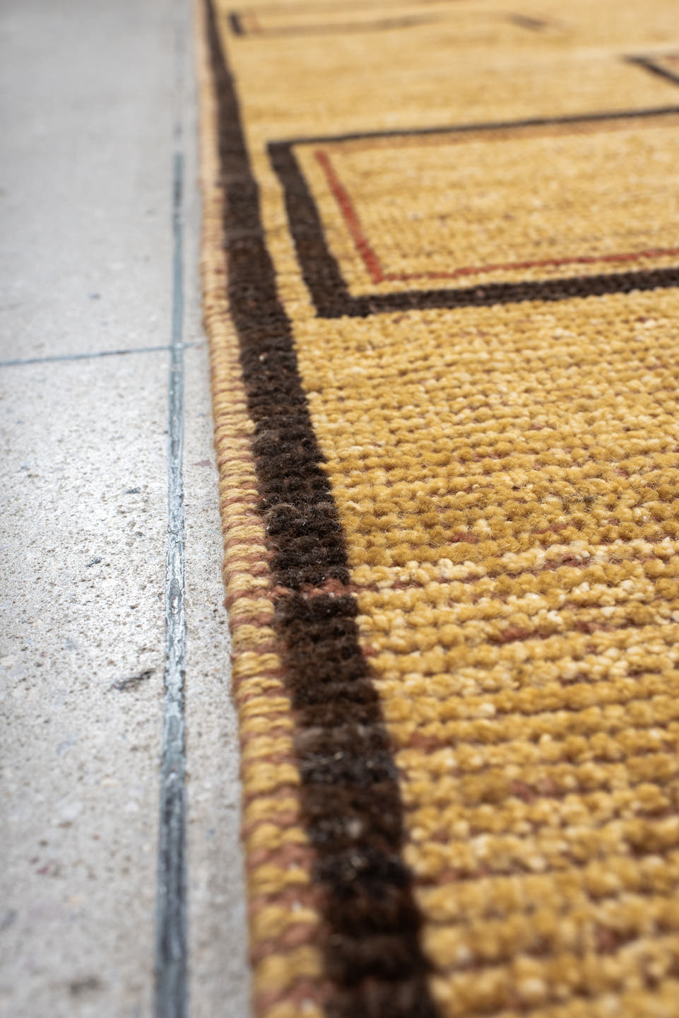 8' x 11' one-of-a-kind handmade vintage Tulu large size rug. Color palette: camel, brown, taupe, rust, beige, gray