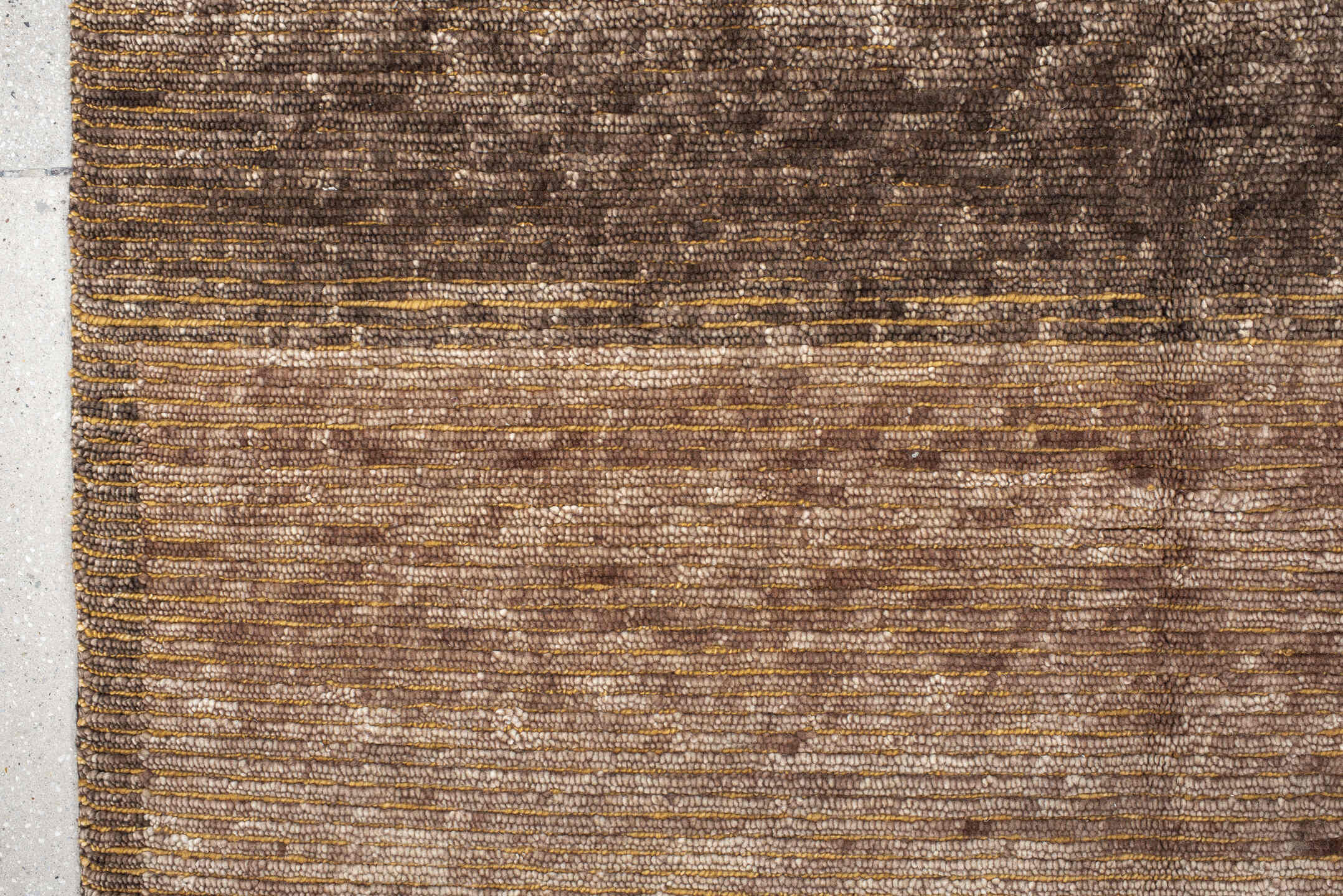 8' x 10' one-of-a-kind handmade vintage Tribeca large size rug. Color palette: taupe, brown, mocha, camel, beige, gray