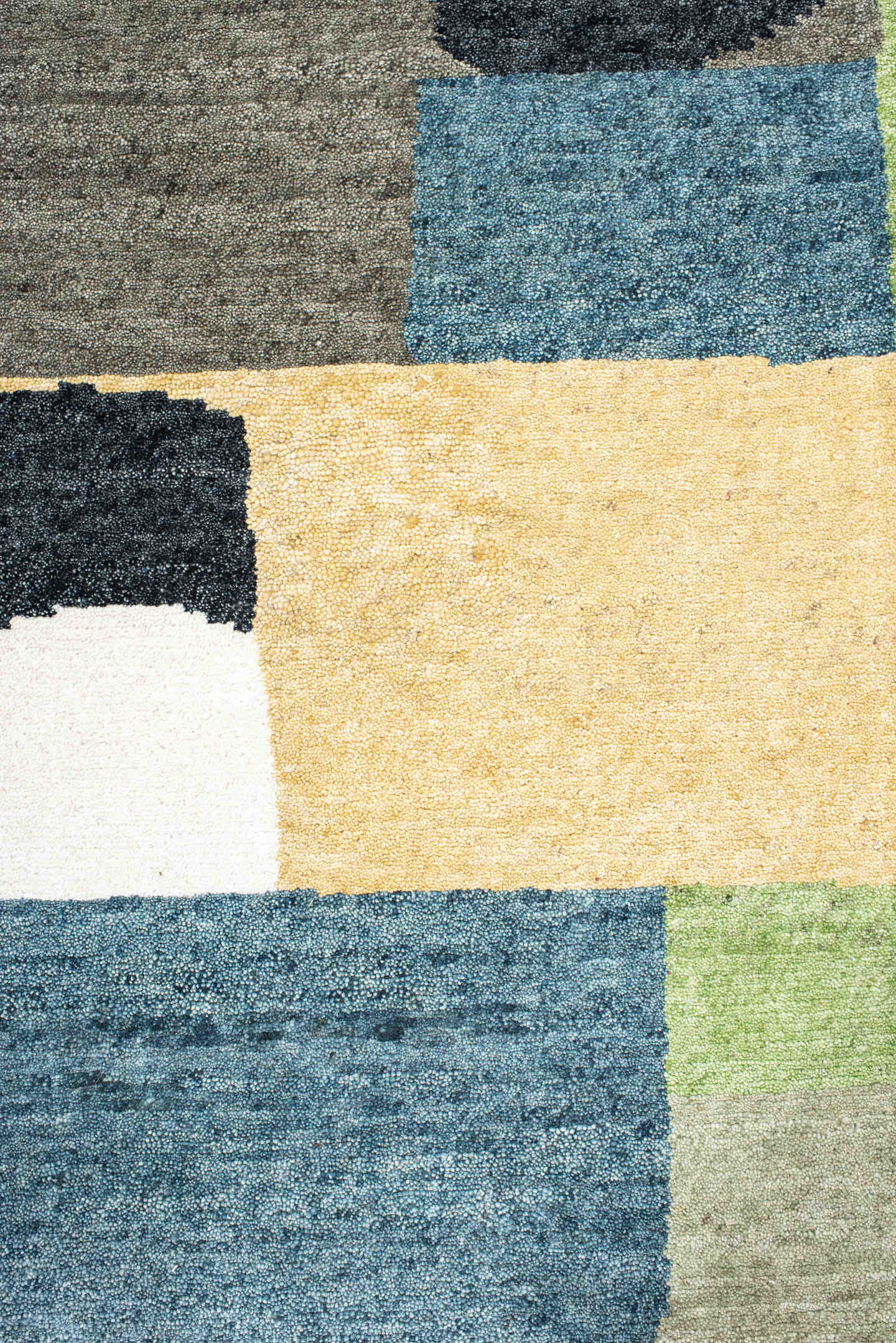 8' x 10' one-of-a-kind handmade vintage large size rug. Color palette: sage, gold, teal, ivory, charcoal, slate, green
