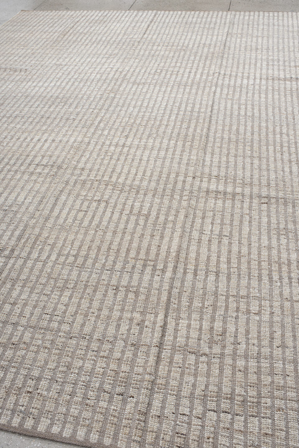 8' x 12' one-of-a-kind handmade vintage Tulu large size rug. Color palette: antiquewhite, gray, light gray, linen, off-white