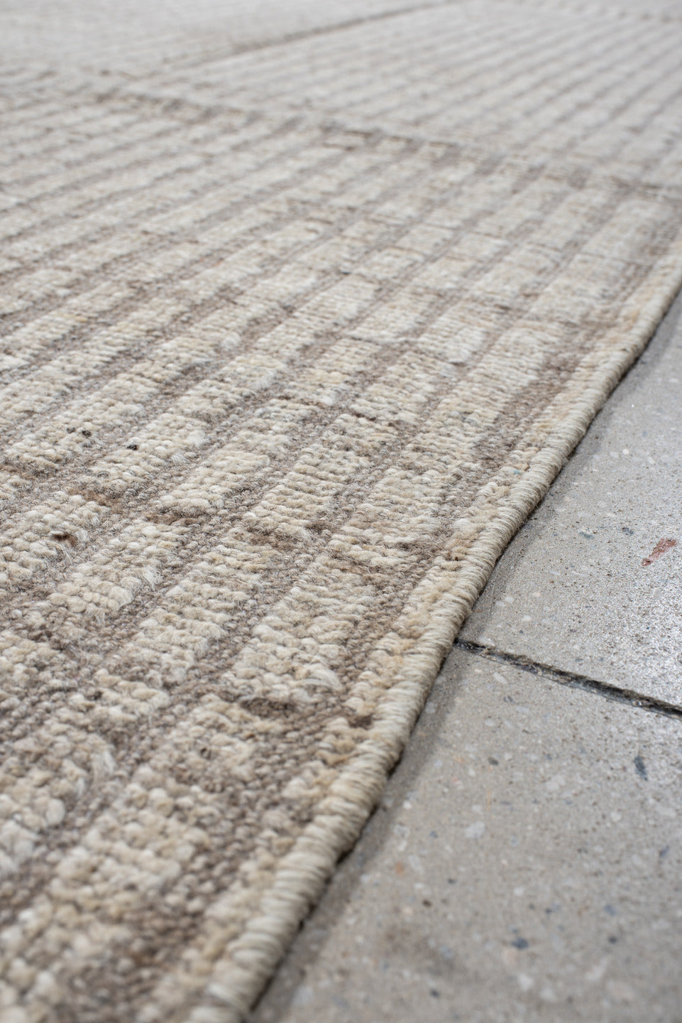 8' x 12' one-of-a-kind handmade vintage Tulu large size rug. Color palette: antiquewhite, gray, light gray, linen, off-white