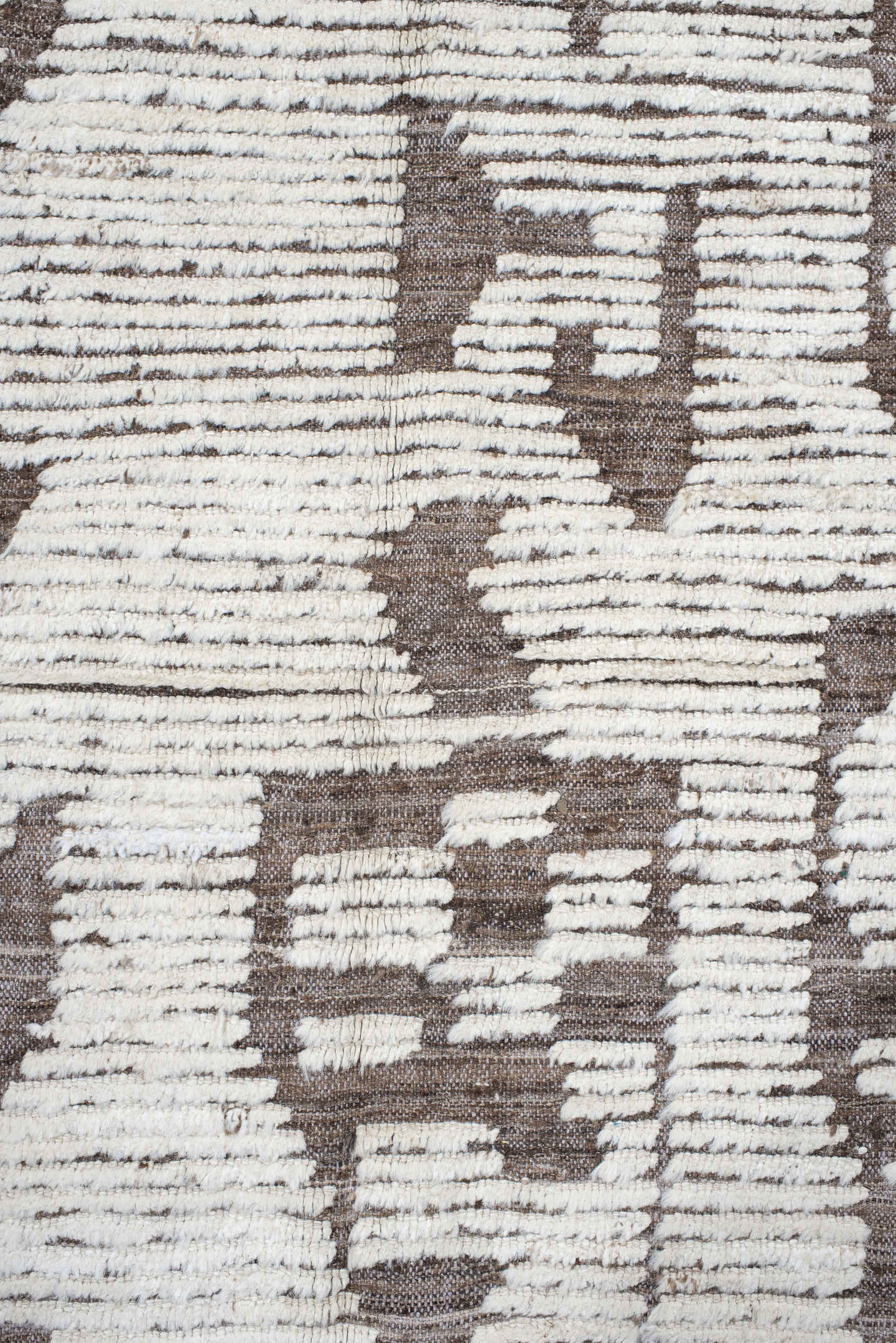 10' x 14' one-of-a-kind handmade vintage Tulu large size rug. Color palette: ivory, taupe, brown, beige, gray
