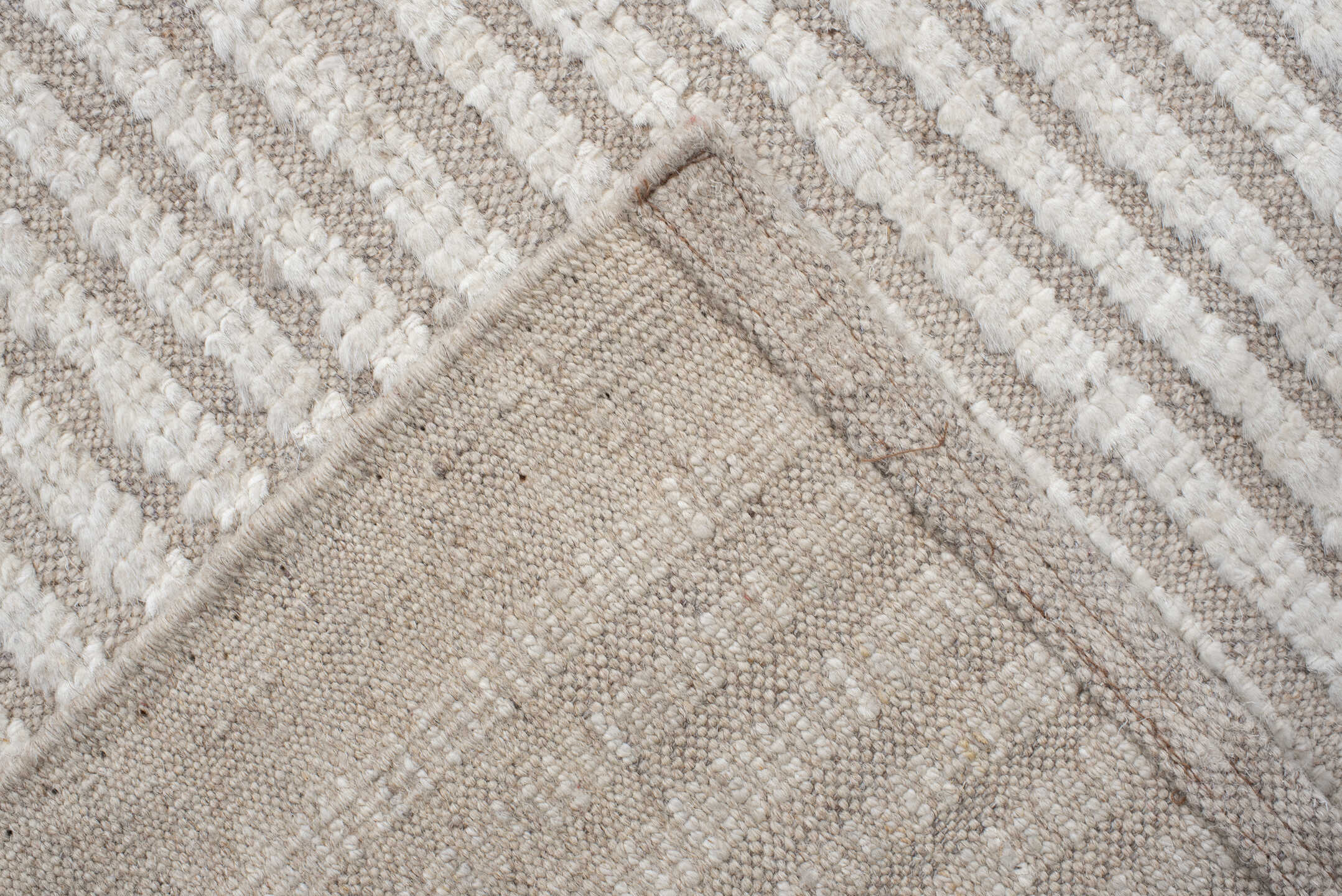 6' x 10' one-of-a-kind handmade vintage Tulu large size rug. Color palette: ivory, beige, cream, taupe, gray