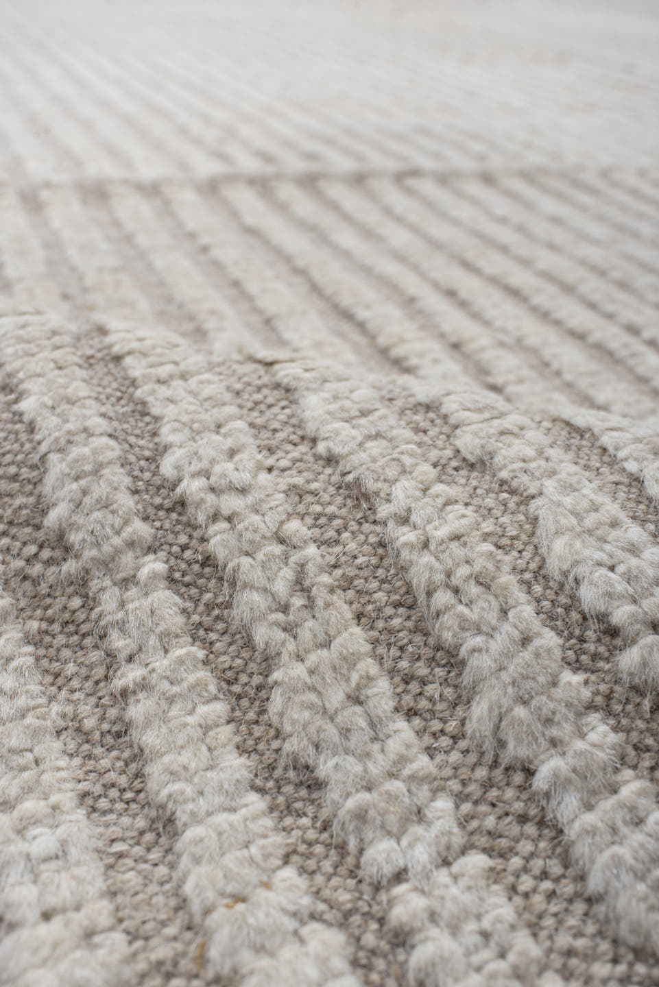 6' x 10' one-of-a-kind handmade vintage Tulu large size rug. Color palette: ivory, beige, cream, taupe, gray