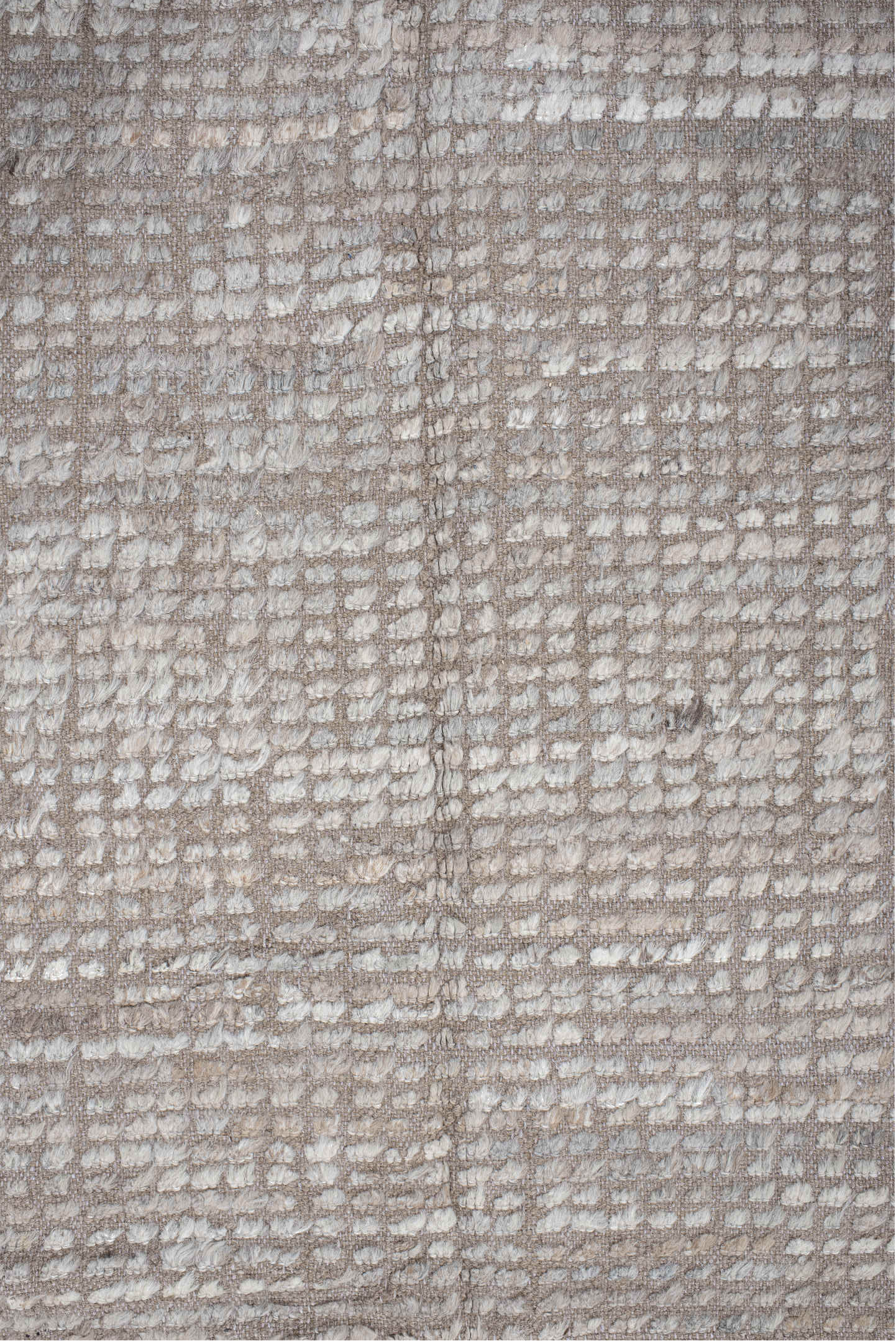 6' x 9' one-of-a-kind handmade vintage Tulu medium size rug. Color palette: dark gray, gainsboro, gray, light gray, linen