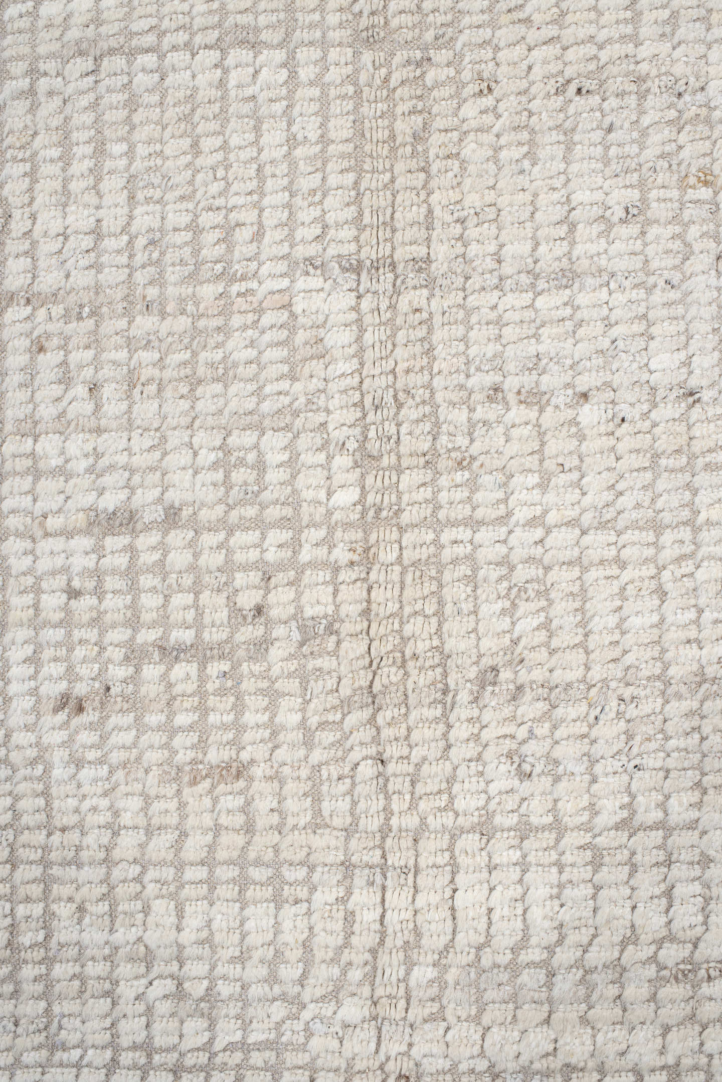 12' x 12' one-of-a-kind handmade vintage Tulu oversize rug. Color palette: ivory, beige, taupe, cream, gray