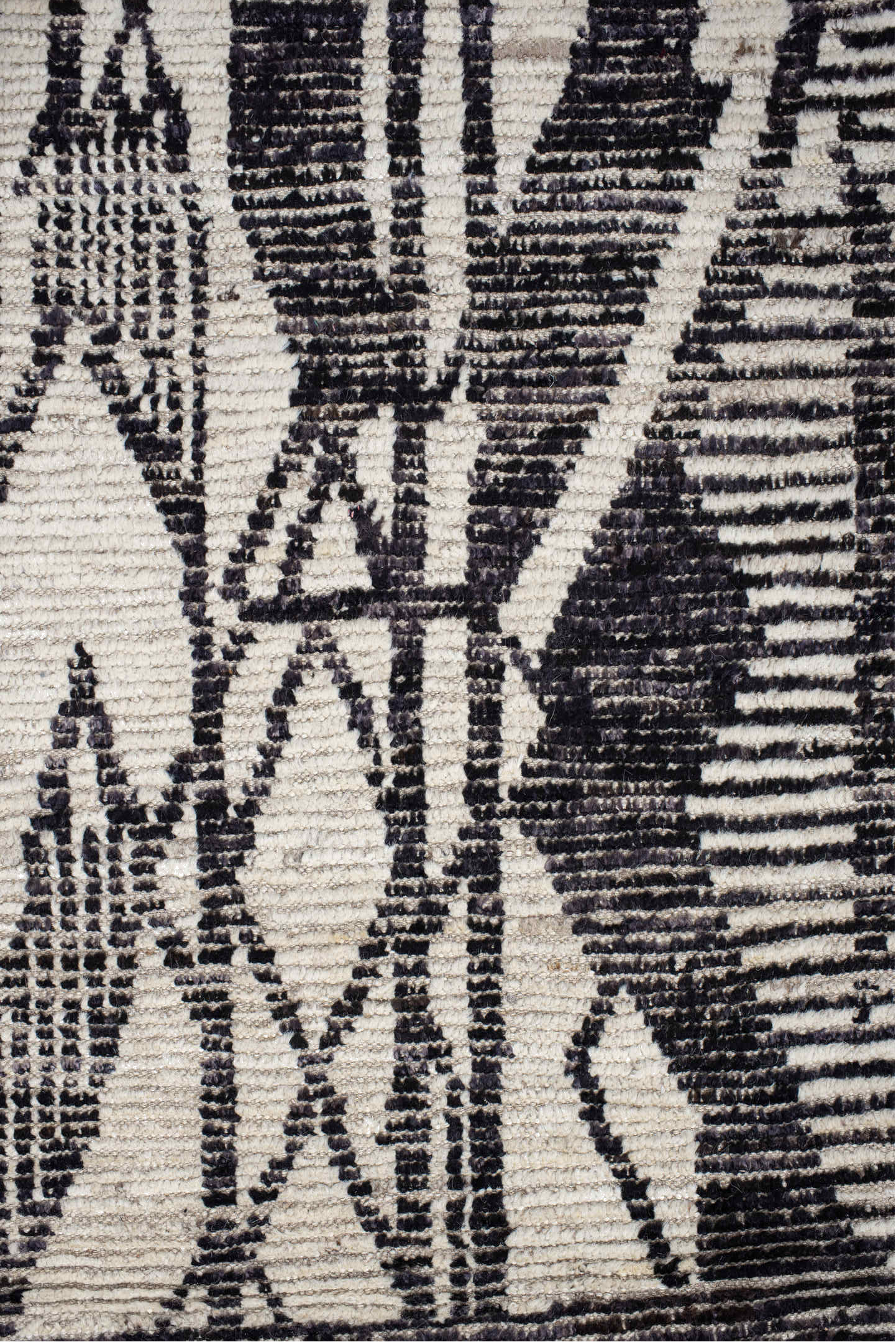 4' x 20' one-of-a-kind handmade vintage Tulu runner rug. Color palette: black, blue, charcoal, dark gray, dim gray, gray