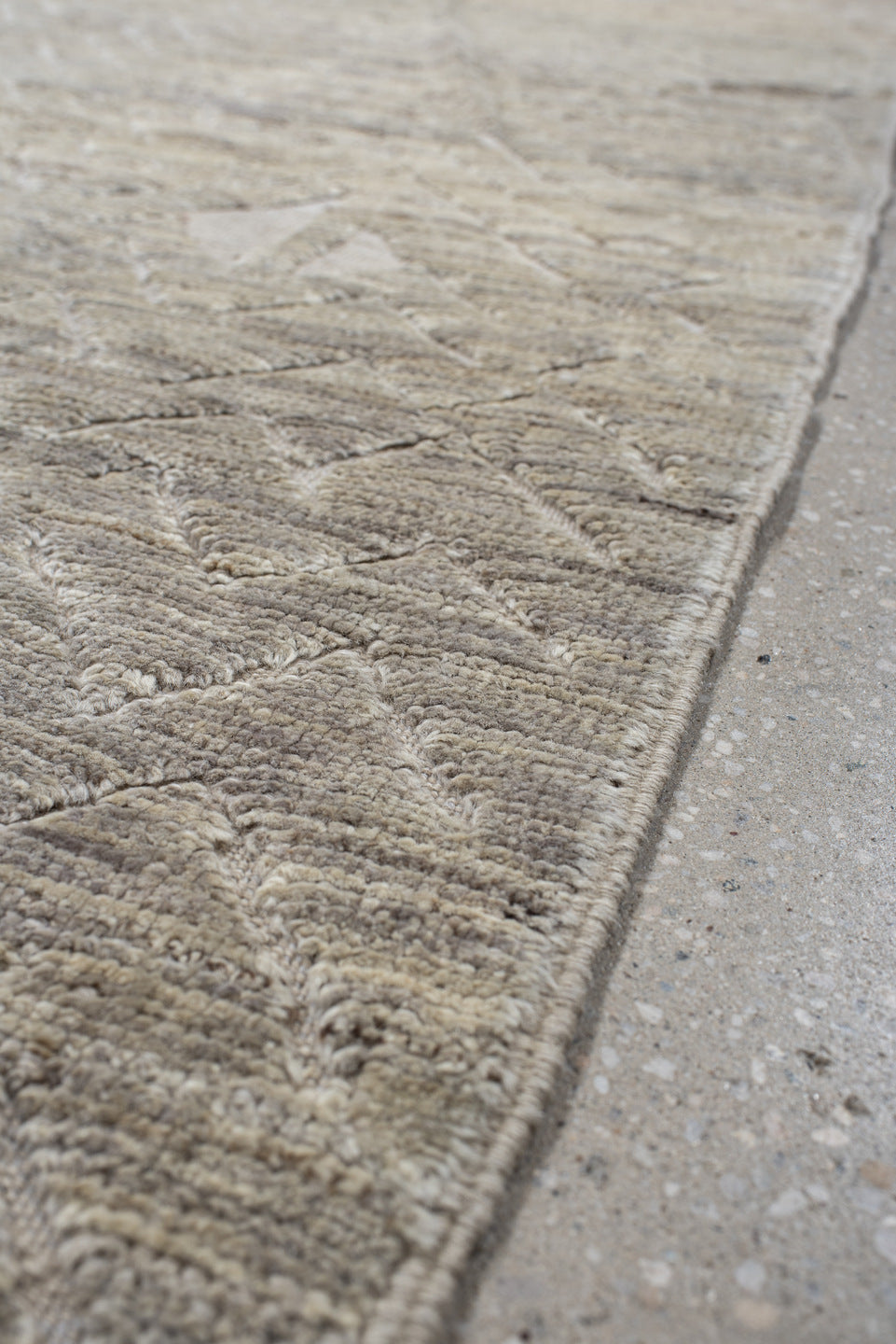 3' x 10' one-of-a-kind handmade vintage Tulu runner rug. Color palette: ivory, cream, taupe, beige, light gray, gray