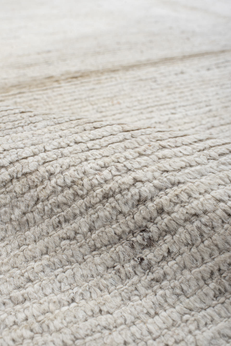 6' x 9' one-of-a-kind handmade vintage Tulu medium size rug. Color palette: ivory, cream, beige, taupe, light gray, gray