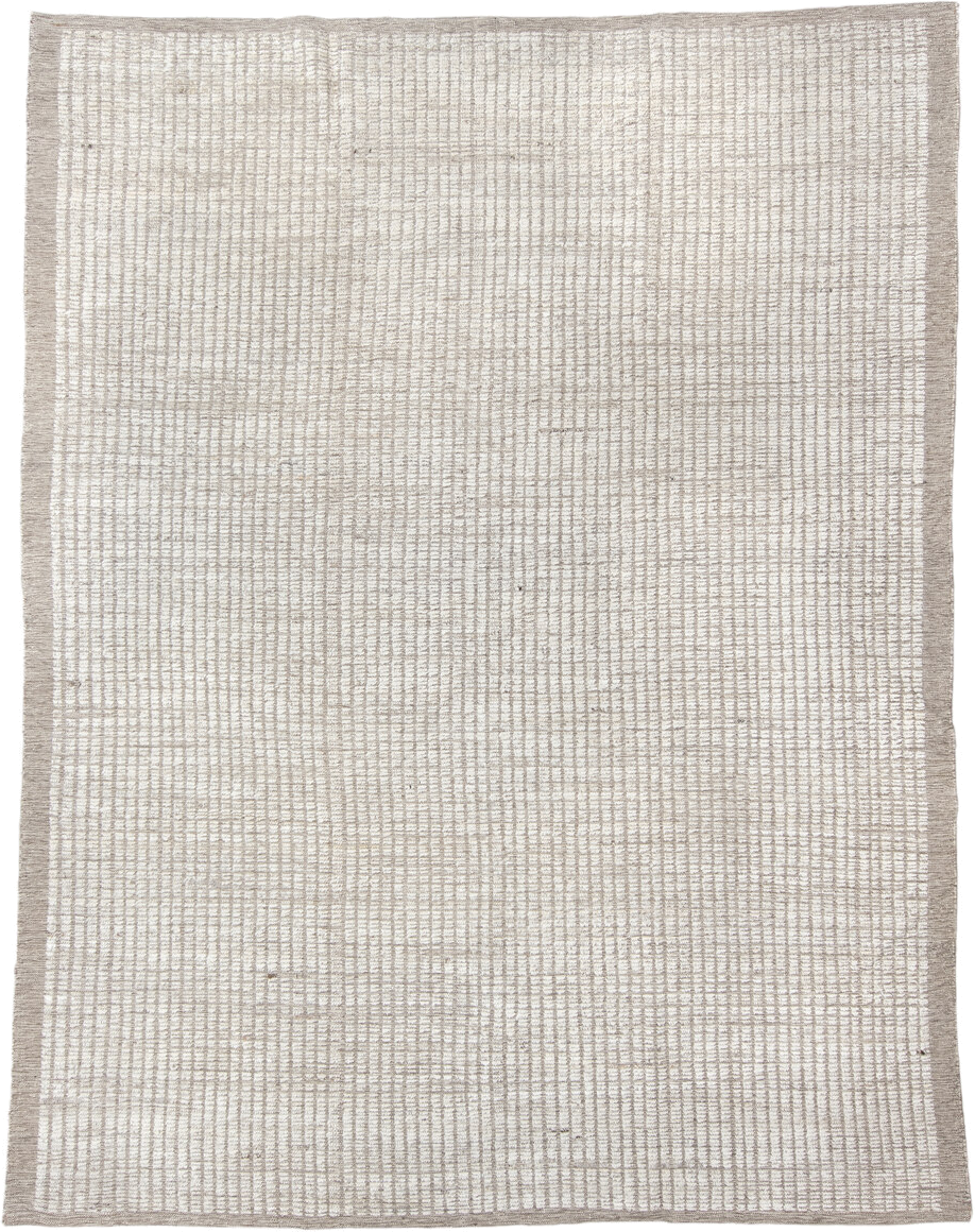 7' x 10' one-of-a-kind handmade vintage Tulu large size rug. Color palette: ivory, taupe, beige, cream, gray