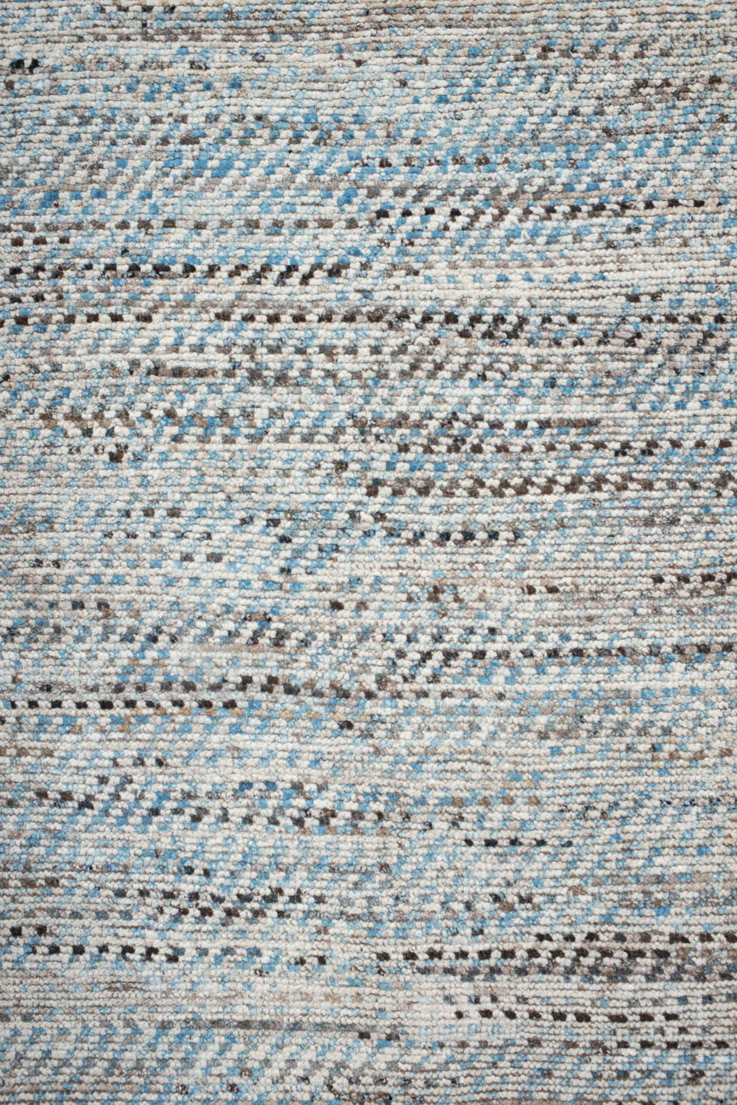 3' x 9' one-of-a-kind handmade vintage Tulu runner rug. Color palette: ivory, taupe, brown, pale_blue, charcoal, beige, gray