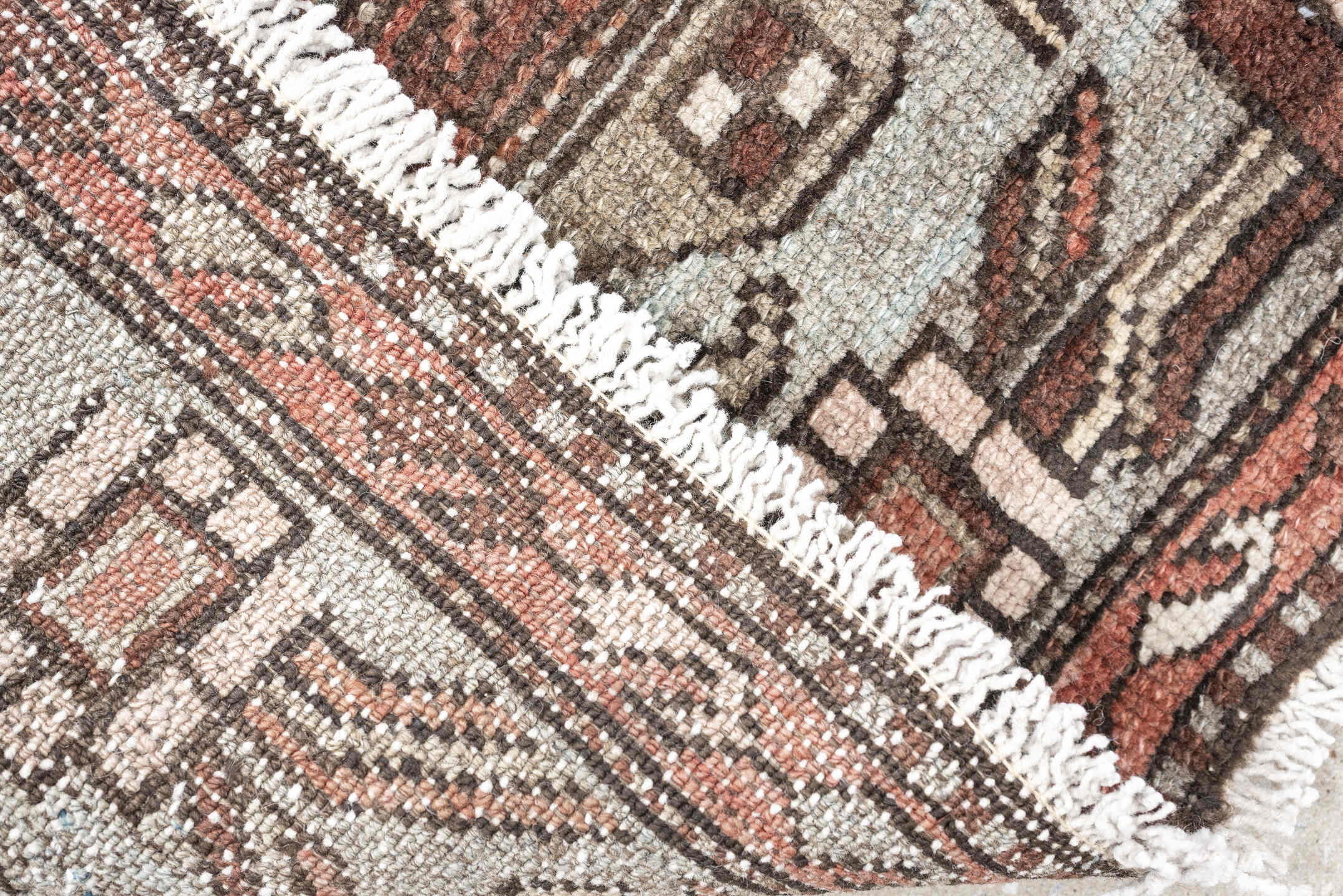 3' x 9' one-of-a-kind handmade antique Hamadan runner rug. Color palette: sky blue, rust, ivory, charcoal, slate, rose
