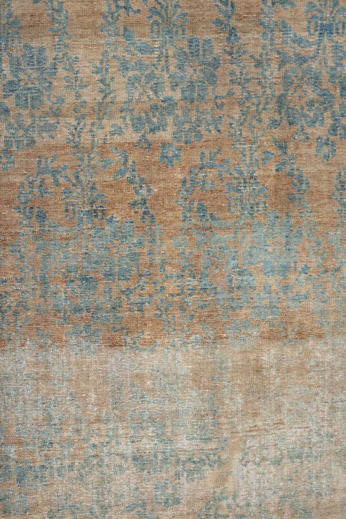 7' x 11' one-of-a-kind handmade antique Malayer large size rug. Color palette: ivory, aqua, sage, gold, rose, taupe, rust