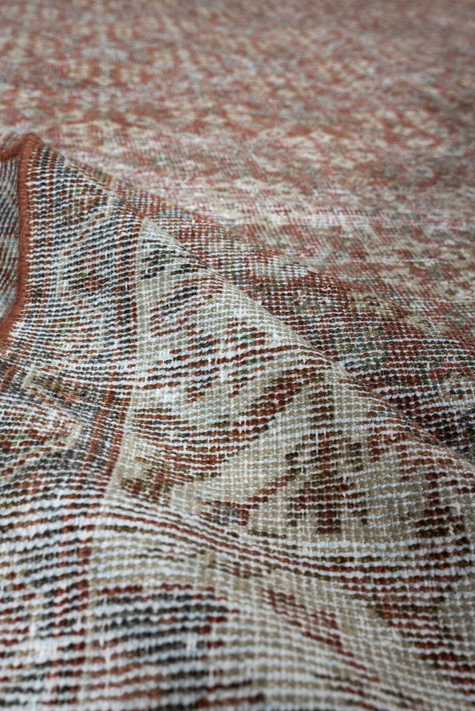 6' x 9' one-of-a-kind handmade antique Malayer medium size rug. Color palette: rust, ivory, sky blue, taupe, rose, camel