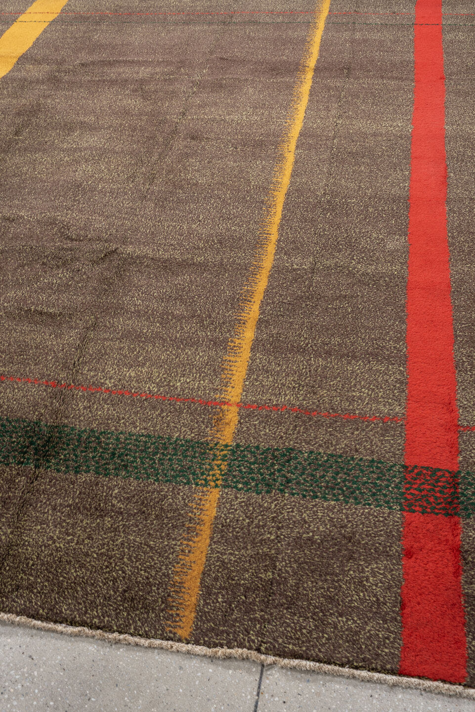 7' x 8' one-of-a-kind handmade antique Zeki Muran rug. Color palette: taupe, brown, camel, rust, red, forest_green, beige