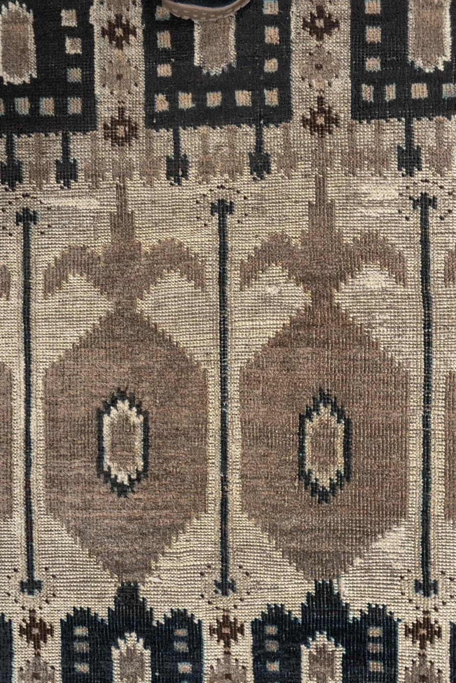 2' x 3' one-of-a-kind handmade antique Belouch small size rug. Color palette: camel, ivory, brown, indigo, taupe, beige