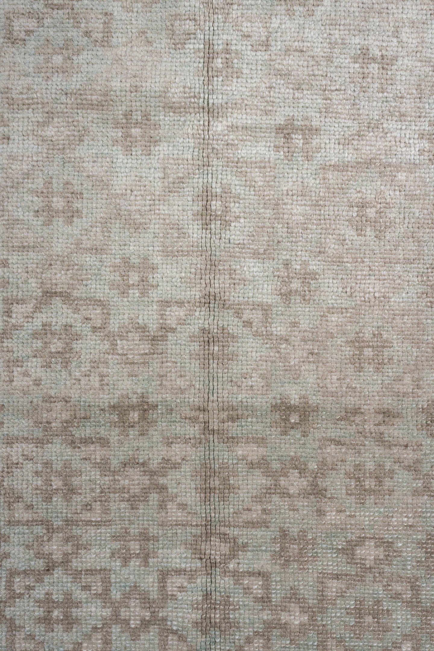 2' x 10' one-of-a-kind handmade vintage Oushak runner rug. Color palette: ivory, taupe, beige, sand, light gray, gray