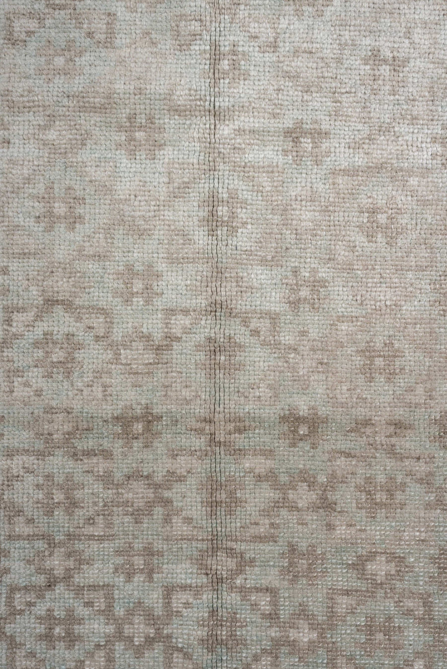 2' x 10' one-of-a-kind handmade vintage Oushak runner rug. Color palette: ivory, taupe, beige, sand, light gray, gray