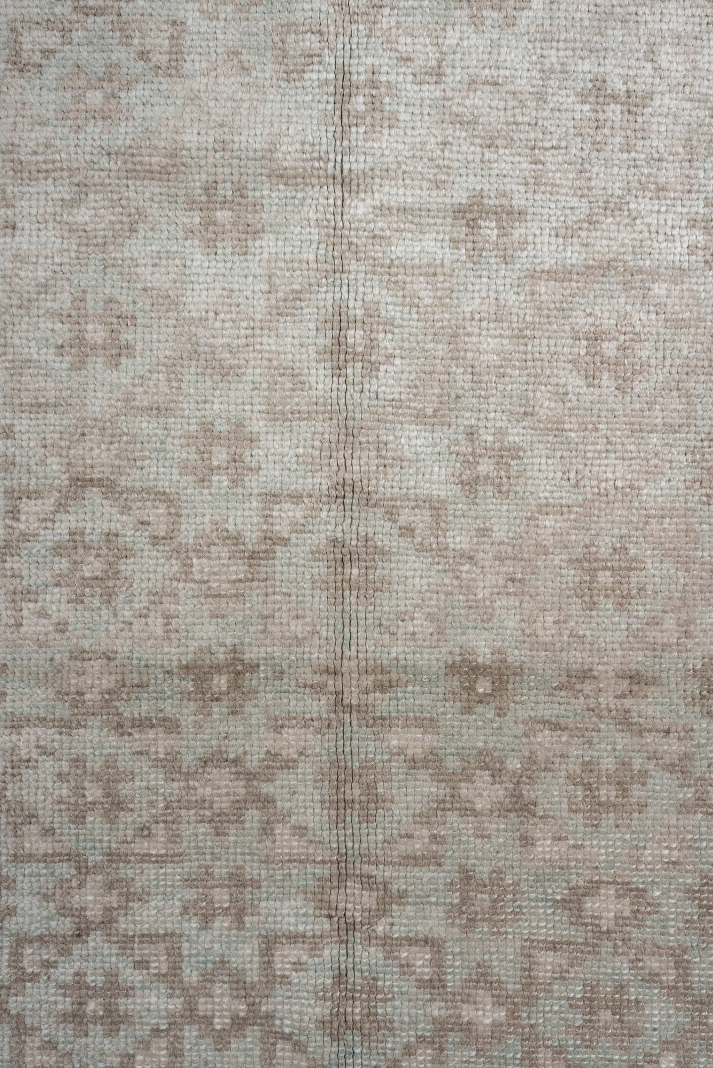 2' x 10' one-of-a-kind handmade vintage Oushak runner rug. Color palette: ivory, taupe, beige, sand, light gray, gray