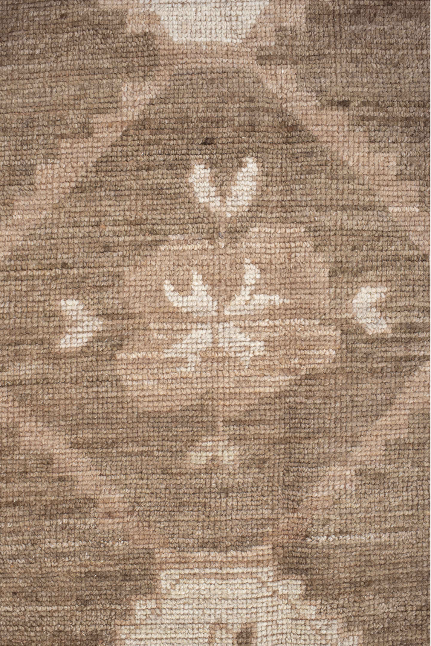 9' x 12' one-of-a-kind handmade vintage Kars large size rug. Color palette: antiquewhite, blanched almond, brown, gray