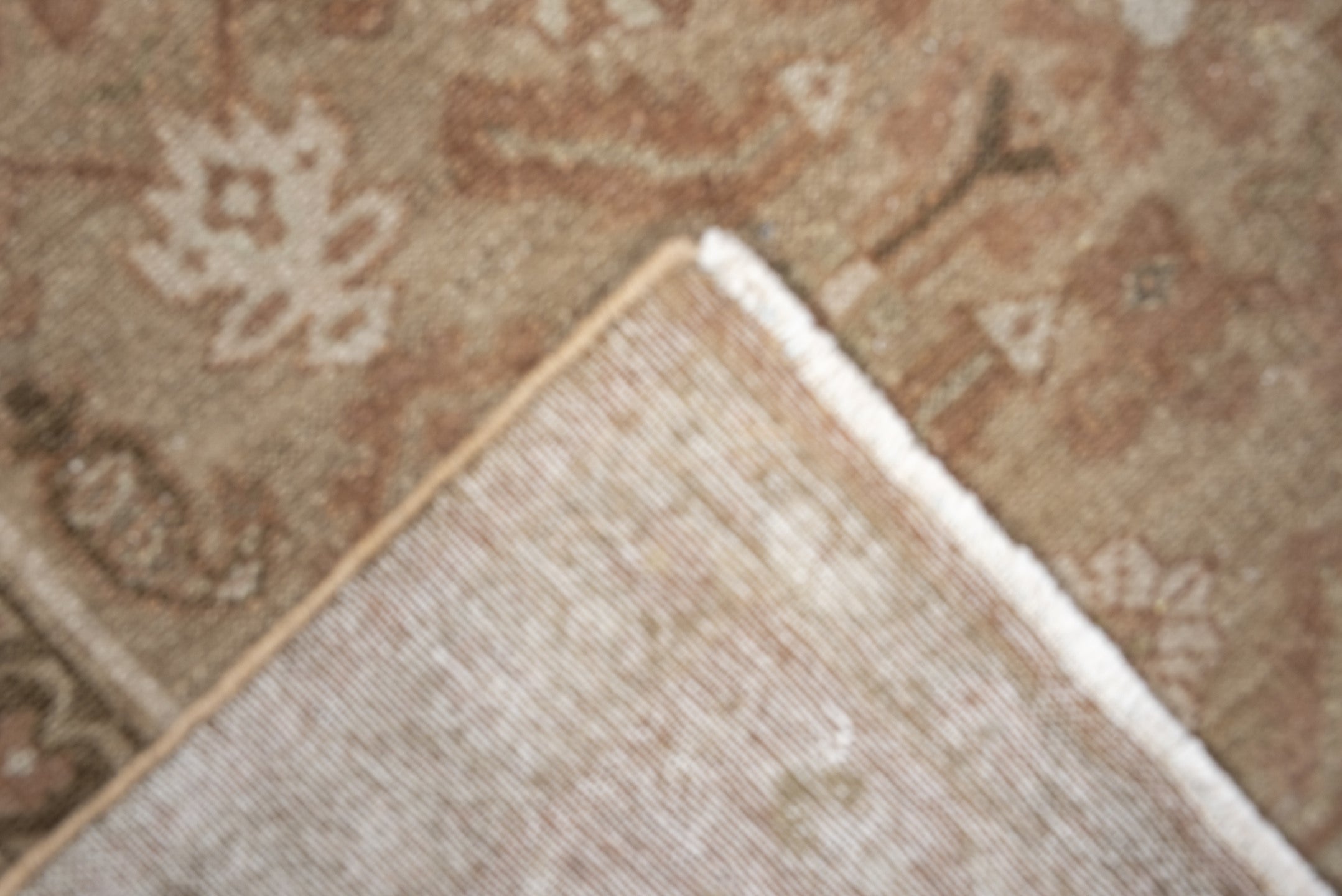 3' x 4' one-of-a-kind handmade vintage Malayer small size rug. Color palette: taupe, terra cotta, camel, ivory, olive, brown