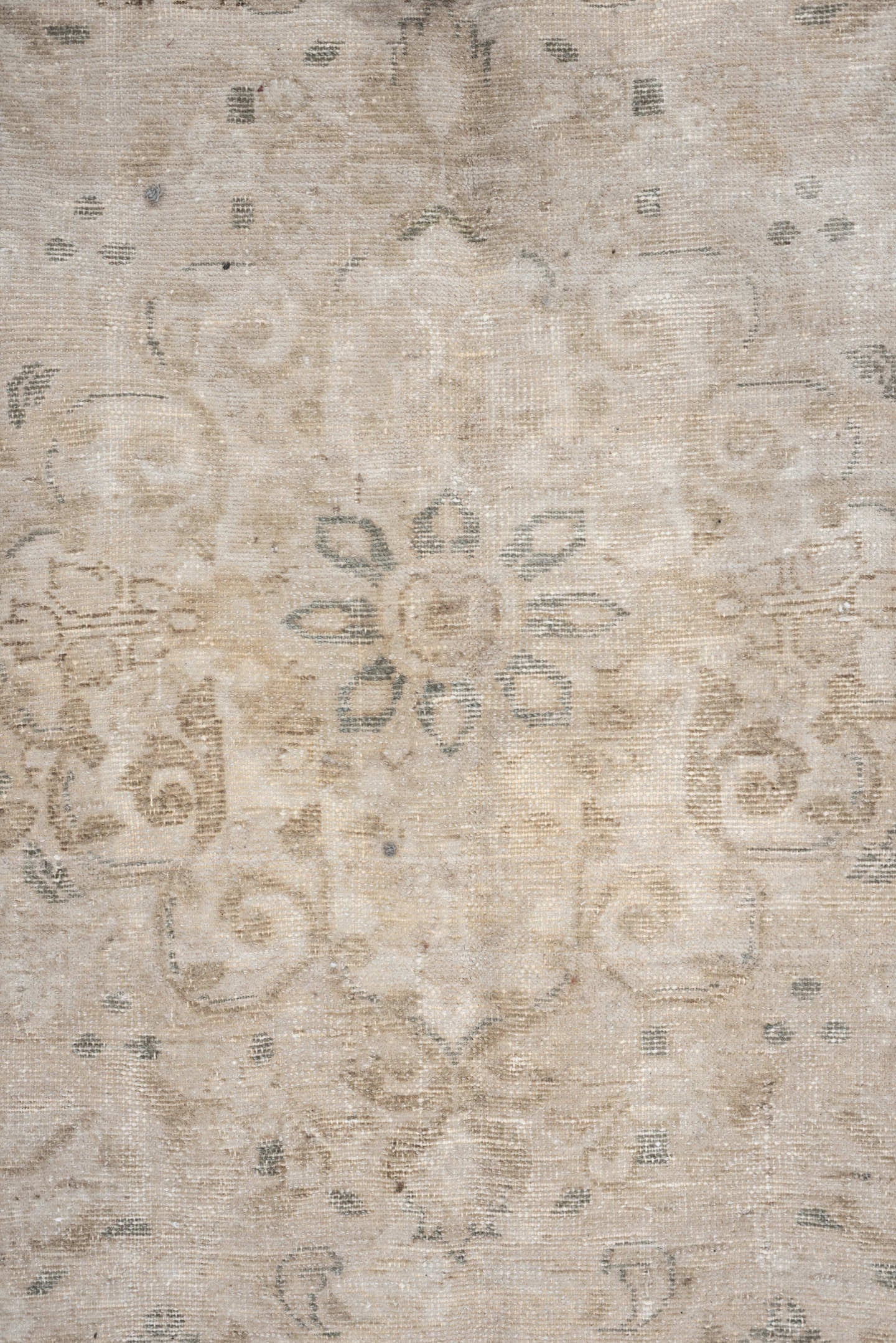 5' x 7' one-of-a-kind handmade vintage Hamadan medium size rug. Color palette: ivory, beige, taupe, sand, pale blue, greige