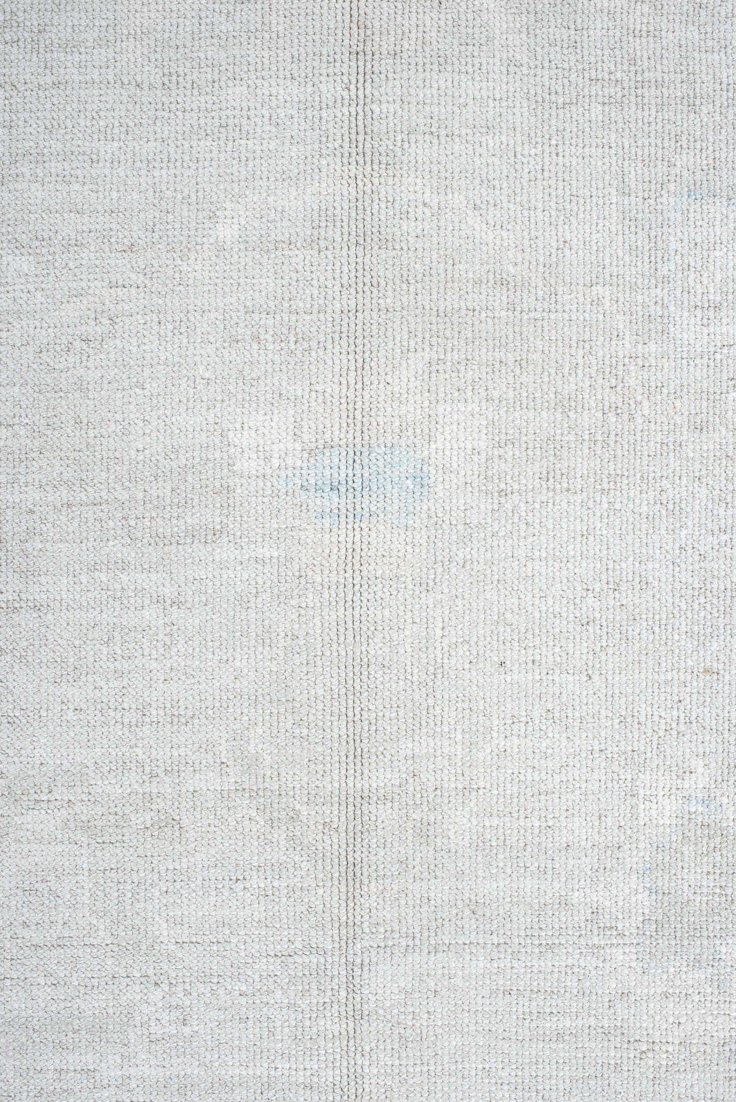 12' x 14' one-of-a-kind handmade vintage Oushak oversize rug. Color palette: ivory, pale blue, light gray, cream, light blue