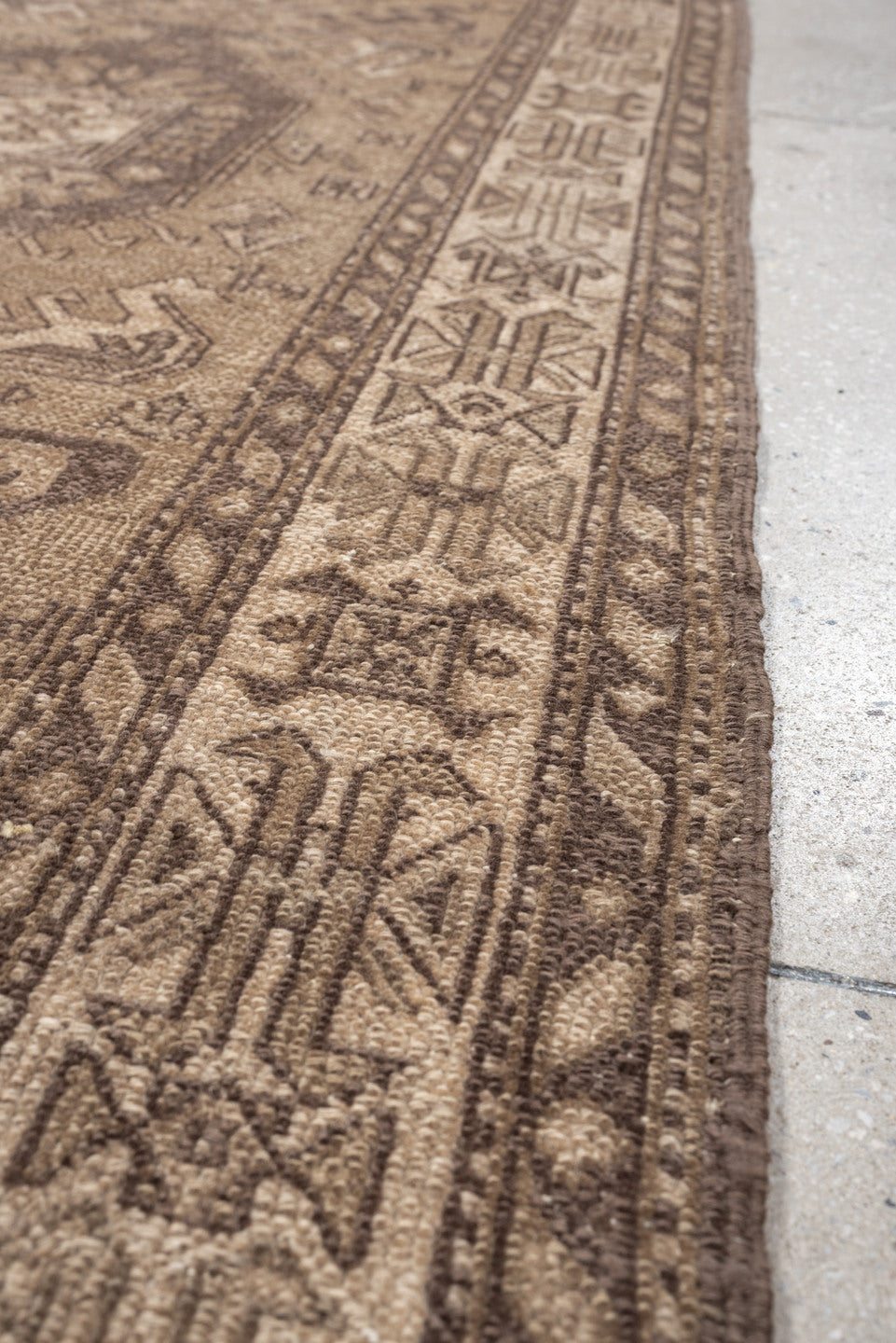 3' x 14' one-of-a-kind handmade vintage NW Persian runner rug. Color palette: taupe, camel, brown, ivory, greige, beige