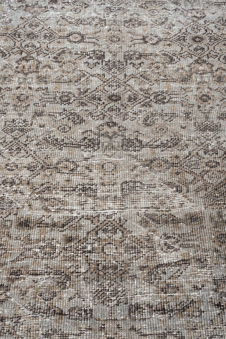 14' x 16' one-of-a-kind handmade antique Mahal oversize rug. Color palette: taupe, ivory, charcoal, brown, gray, beige, sage