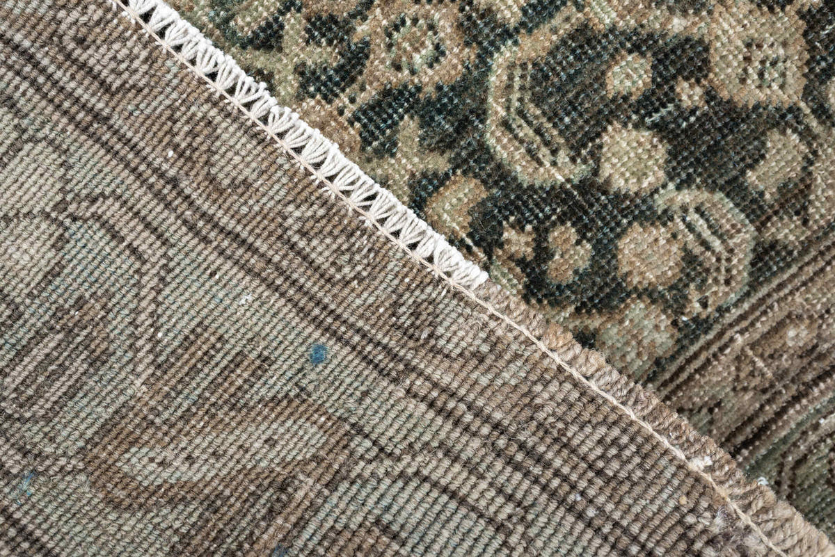 4' x 6' one-of-a-kind handmade antique Bidjar small size rug. Color palette: sage, taupe, ivory, charcoal, brown, olive