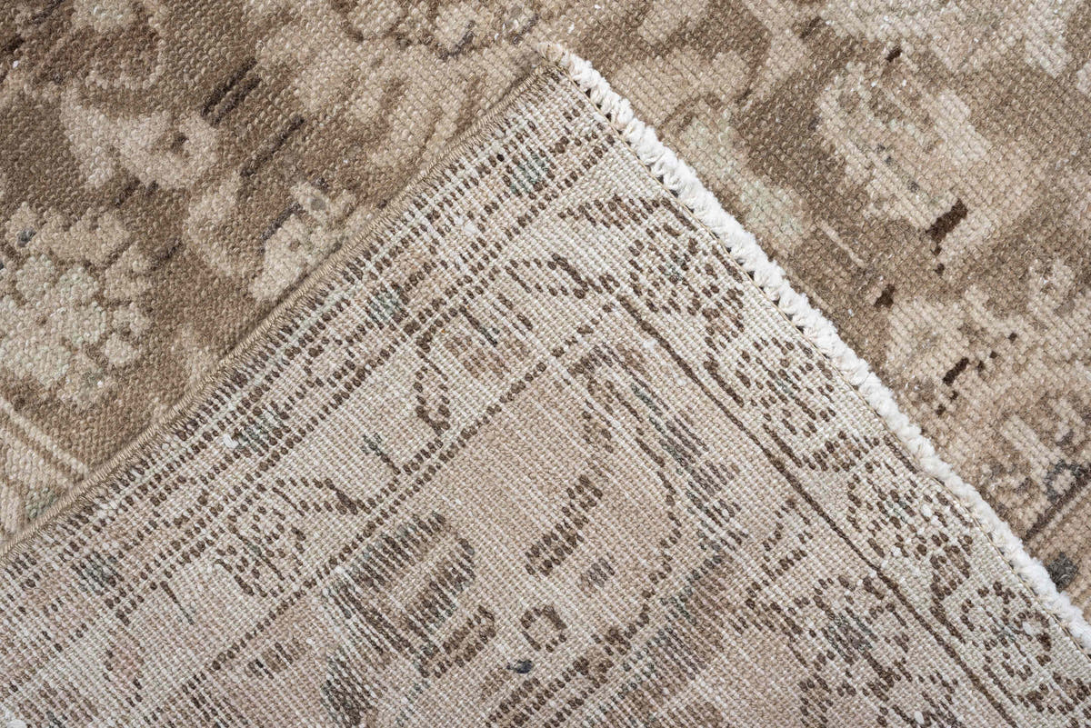 8' x 11' one-of-a-kind handmade antique Hamadan large size rug. Color palette: taupe, ivory, beige, charcoal, camel, sage