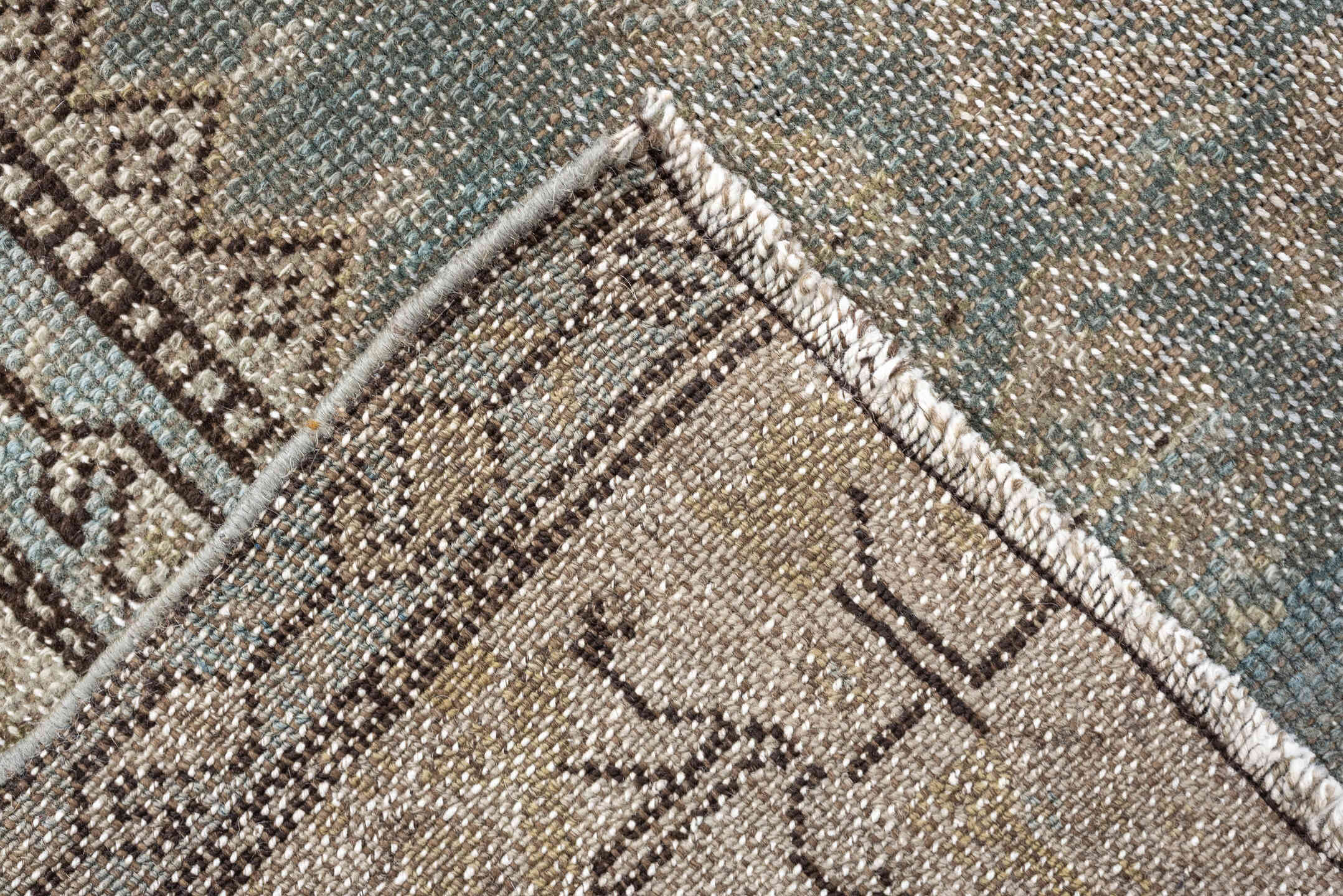 3' x 9' one-of-a-kind handmade antique Malayer runner rug. Color palette: powder blue, ivory, taupe, beige, camel, slate