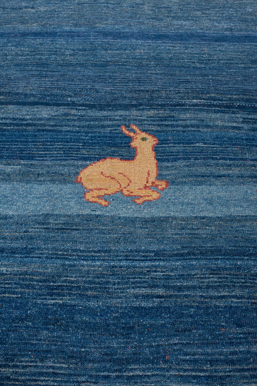 3' x 8' one-of-a-kind handmade antique Gabbe runner rug. Color palette: indigo, rust, ivory, blush, camel, charcoal, purple